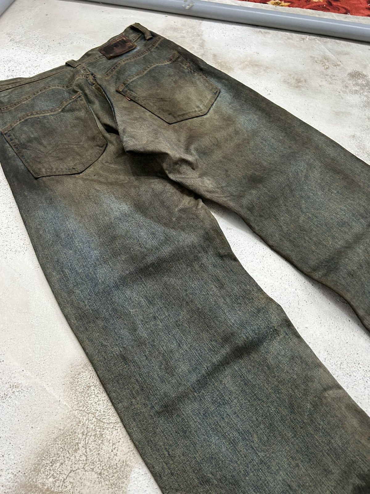 Edwin Vintage Edwin XV Japan Mud Washed Dirty Baggy Distressed Size US 31 - 13 Thumbnail