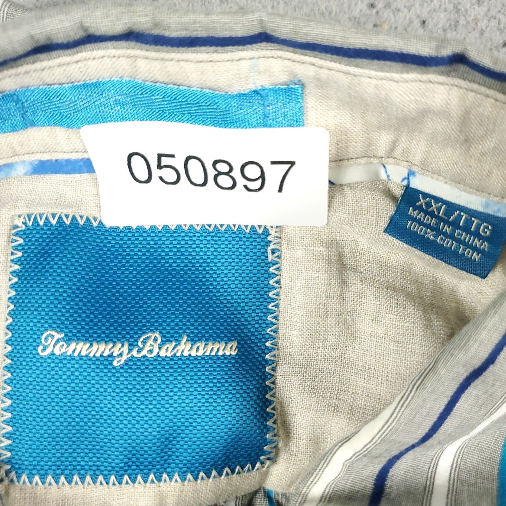 Tommy Bahama Tommy Bahama Shirt Mens 2XL Gray Blue Striped Button-Up Long Sleeve Shirt Size US XXL / EU 58 / 5 - 6 Thumbnail