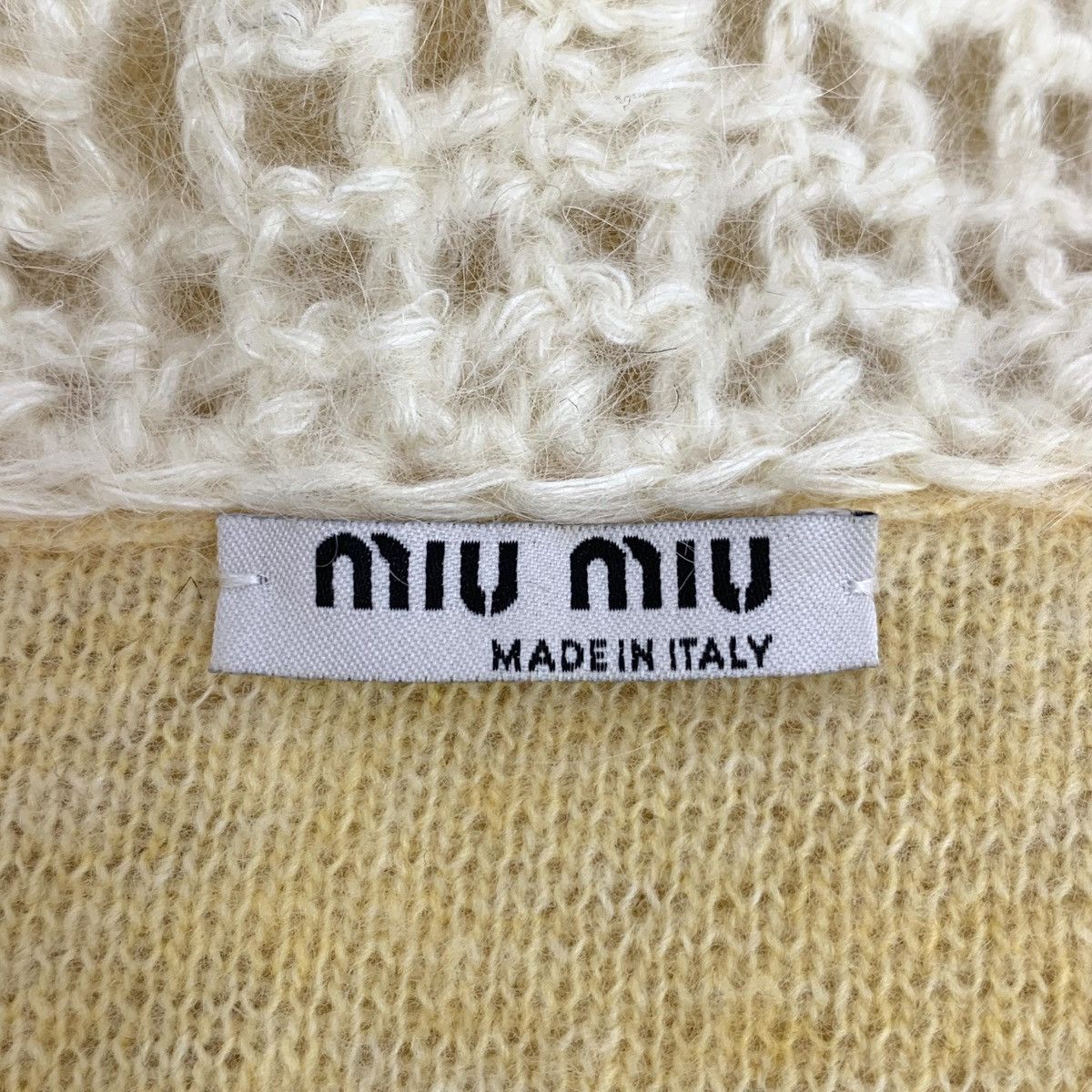 Miu Miu Miu Miu Yellow Rhinestone Long Sleeve Knit Sweater K26WX Size S / US 4 / IT 40 - 5 Thumbnail