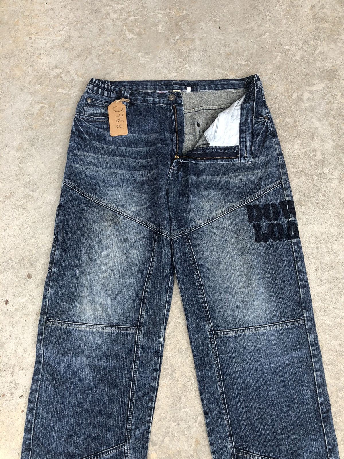 Japanese Brand Skulls Download Embroidered Jeans Baggy Jeans Hip Hop Size US 34 / EU 50 - 3 Thumbnail