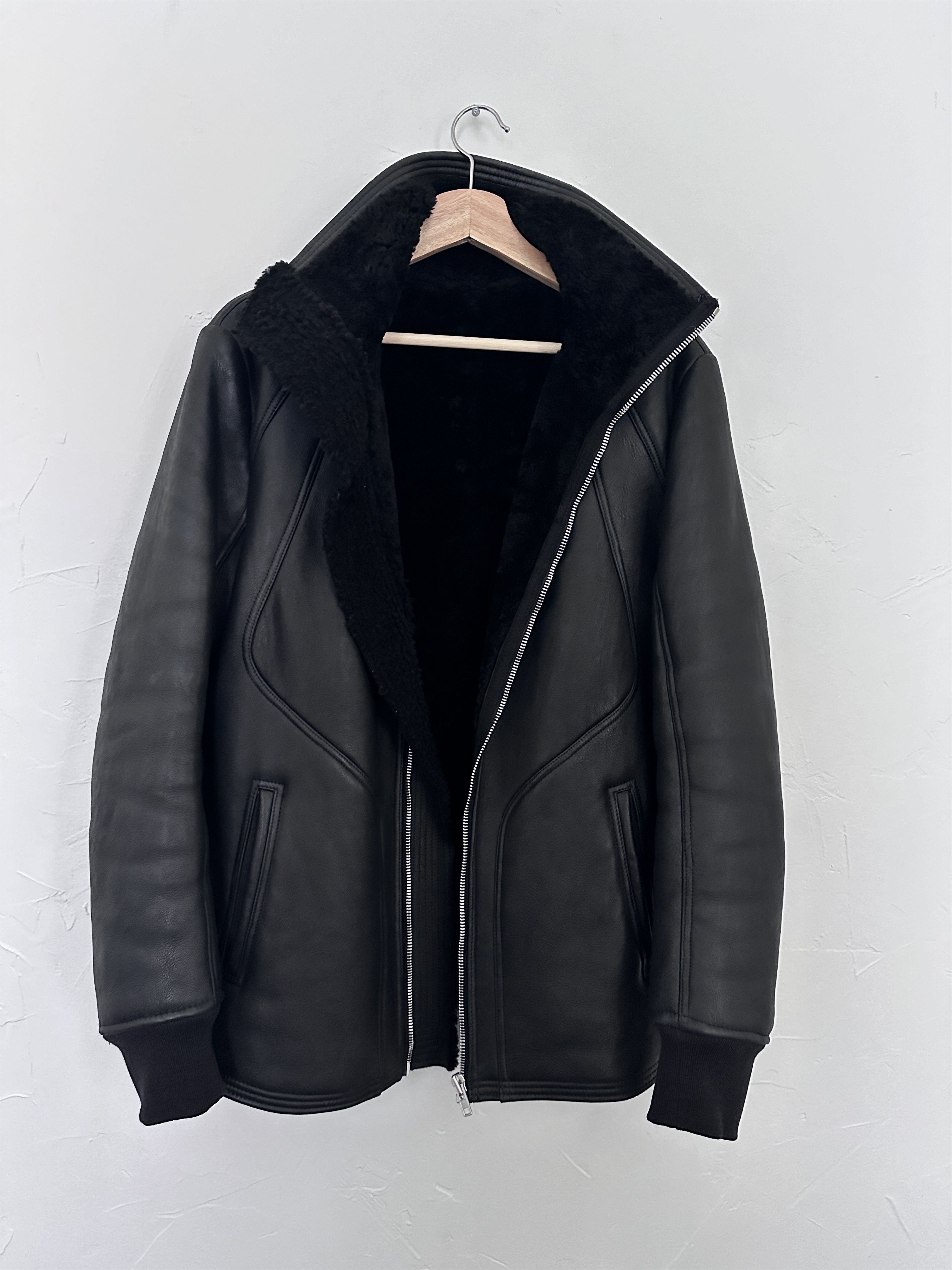 Rick Owens Rick Owens FW15 Intarsia Shearling Leather Jacket | Grailed