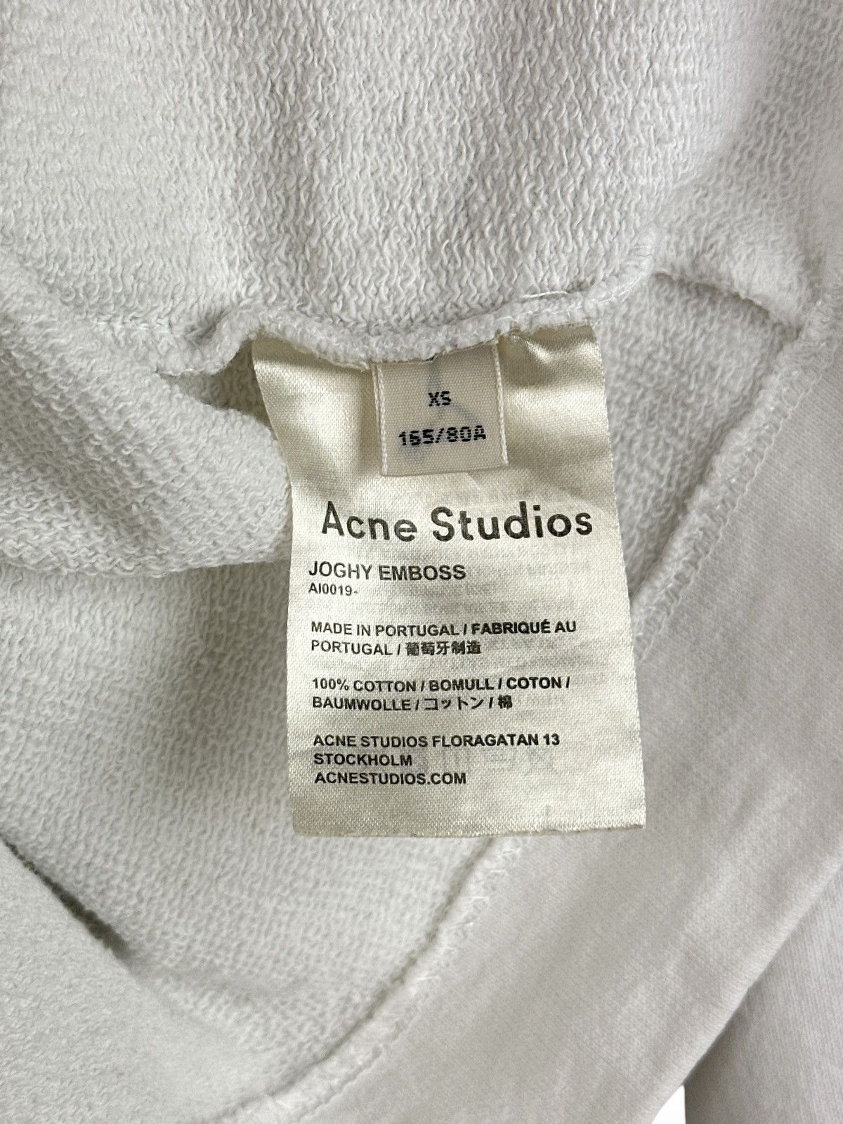 Acne Studios Acne Studios Joghy Embross Cropped Oversized Hoodie White Size XS / US 0-2 / IT 36-38 - 10 Thumbnail