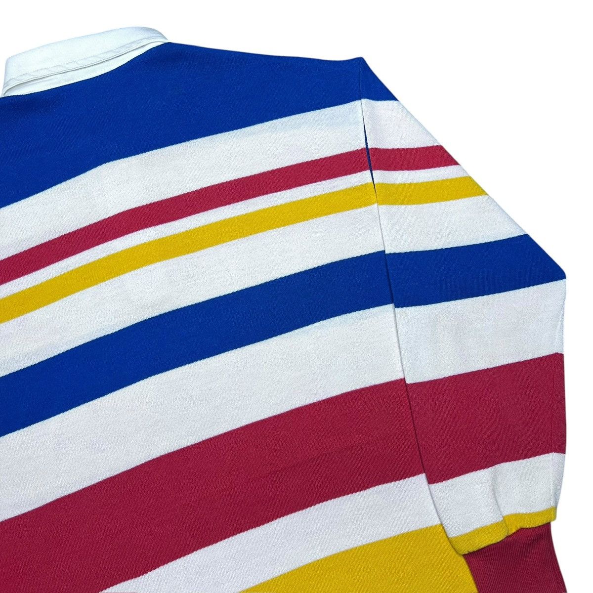 Adidas Vtg 1990s Adidas Striped Collar Polo Rugby Long Sleeve Shirt Size US L / EU 52-54 / 3 - 20 Thumbnail