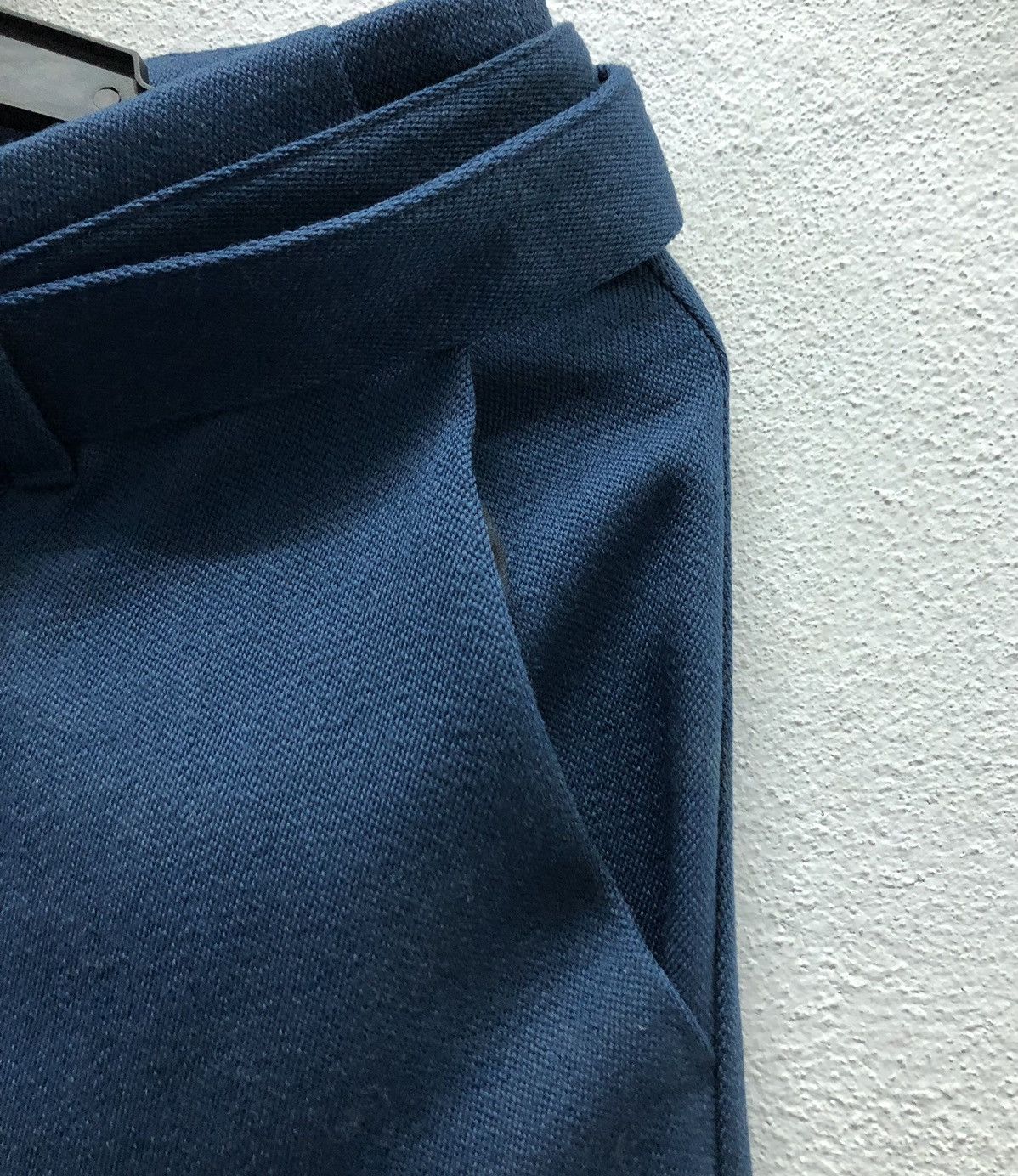 Vintage LIFE WITH FLOWERS Wool Wide-Leg Pants - Navy Blue (Size 1) Size US 28 / EU 44 - 5 Thumbnail