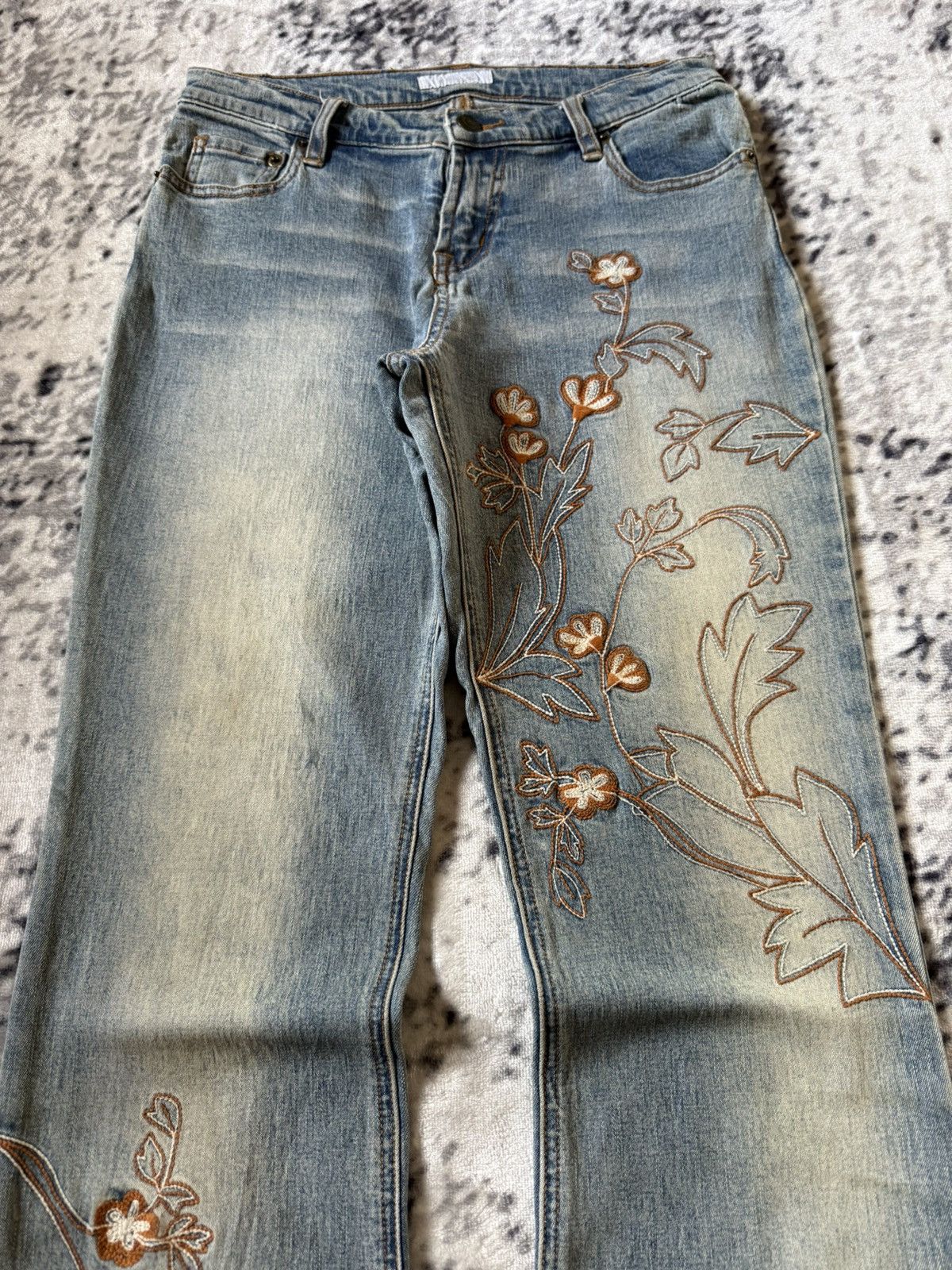 Japanese Brand Tornado Mart Embroidery Tribal Style Flare Japanese Denim Size 27" / US 4 / IT 40 - 3 Thumbnail