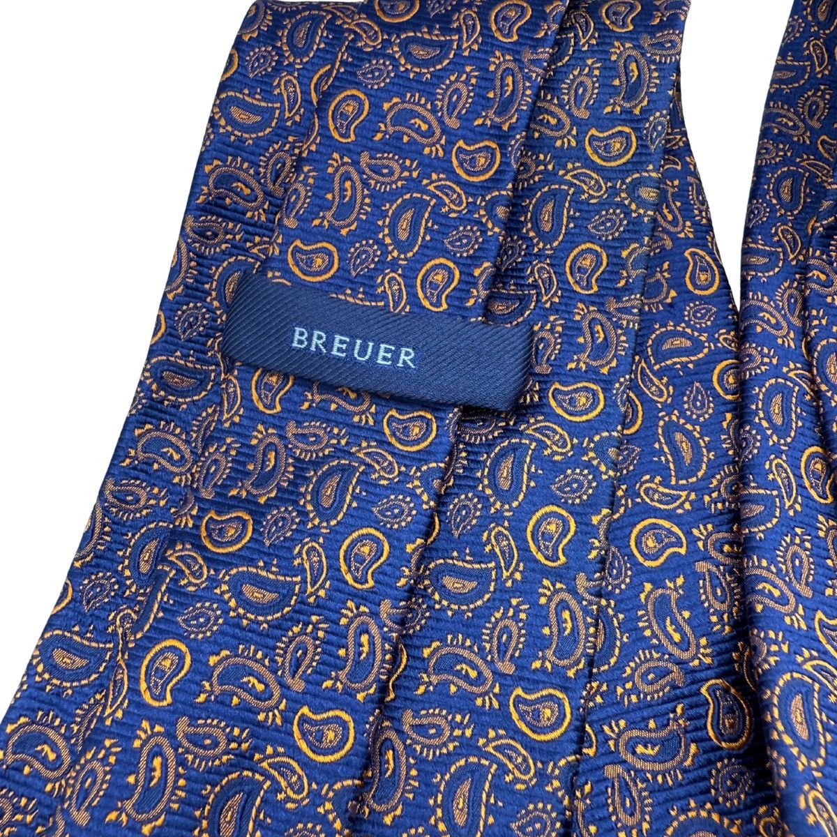 Breuer Breuer Silk Tie, Navy & Orange, Made in Italy, Like New Size ONE SIZE - 4 Thumbnail