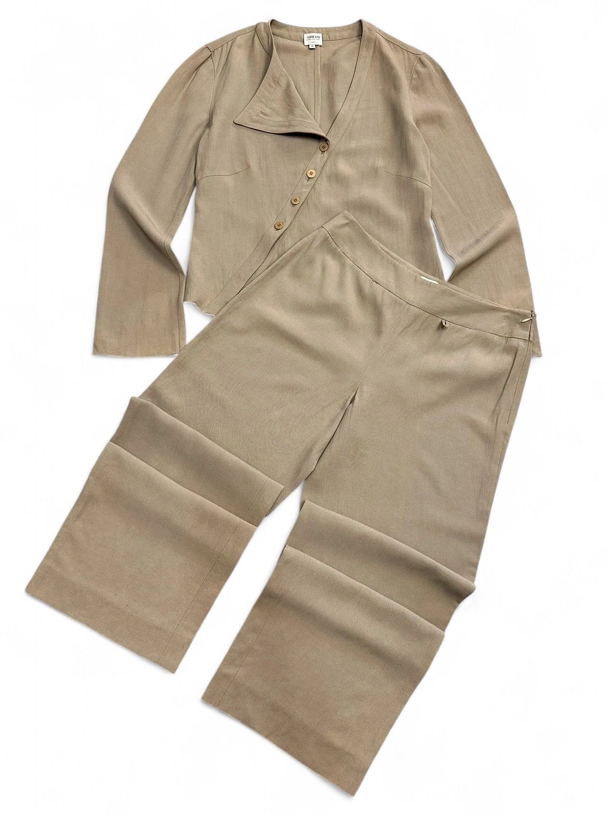 Armani Vintage Armani Beige Linen Two-Piece Minimalist Japan Style Size 28" / US 6 / IT 42 - 4 Thumbnail