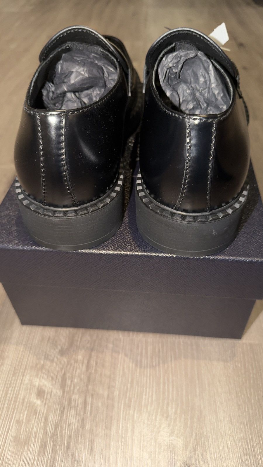 Prada Prada Mens Brushed Leather Size US 14 / EU 47 - 2 Thumbnail