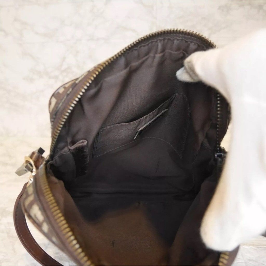 Fendi Fendi Brown Crossbody Bag with Iconic FF Zucca Monogram Size ONE SIZE - 12 Thumbnail