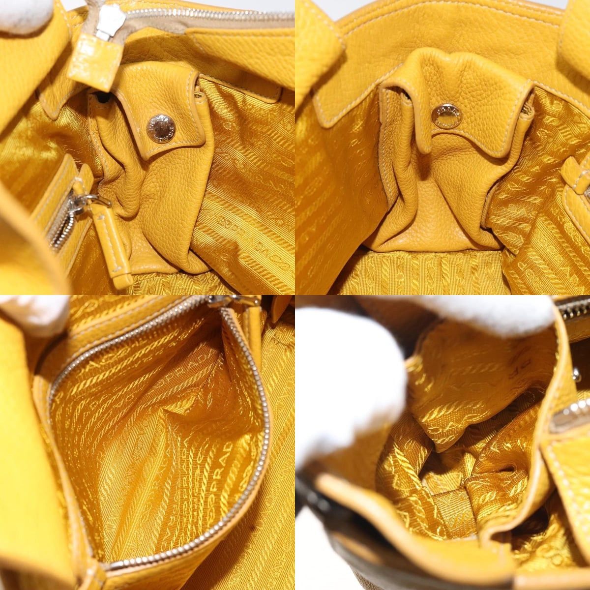 Prada PRADA Hand Bag Leather Yellow Silver Size ONE SIZE - 12 Thumbnail