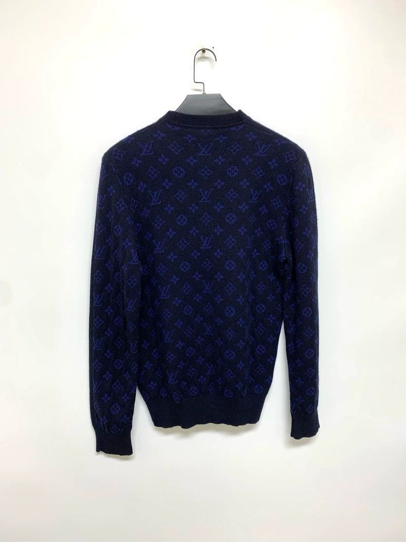 Louis Vuitton Louis Vuitton Dark Blue Full Print Sweater Size US M / EU 48-50 / 2 - 8 Thumbnail