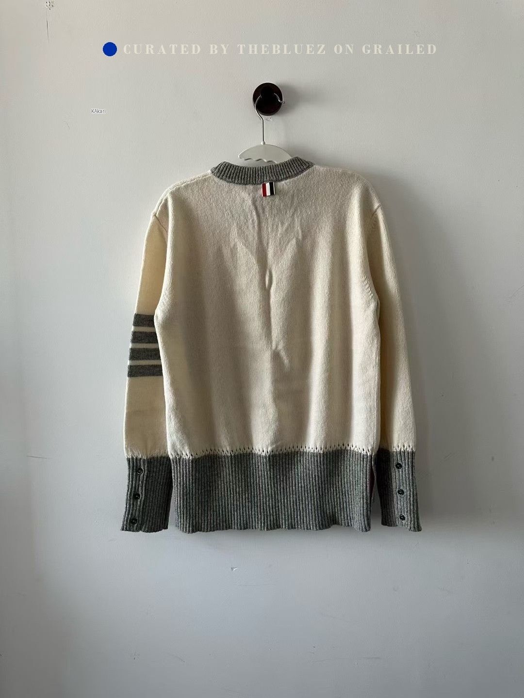 Thom Browne Thom Browne Gray White Wool Sweater Size US XS / EU 42 / 0 - 2 Thumbnail