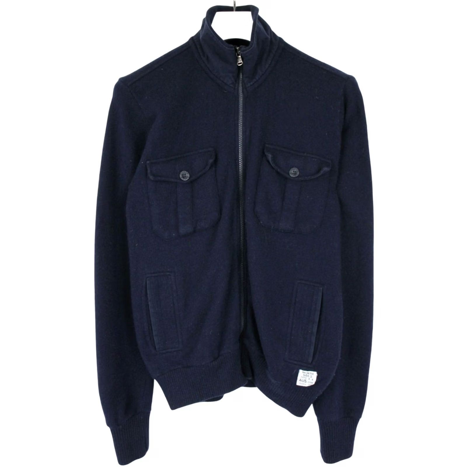 Vintage NORTH SAILS Sweatshirt Men's MEDIUM Full Zip Wool Blend High Neck Pockets Blue Size US M / EU 48-50 / 2 - 2 Thumbnail