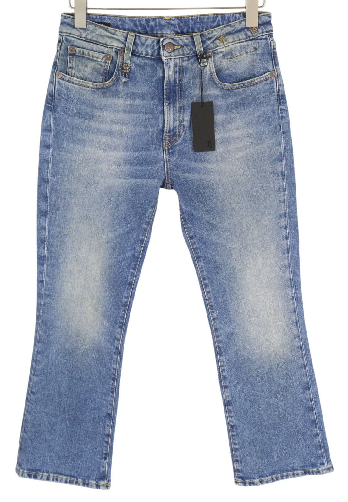 R13 KICK 29 Jasper Stretch Ankle Washed Faded Blue 85434 Size 29" - 2 Thumbnail