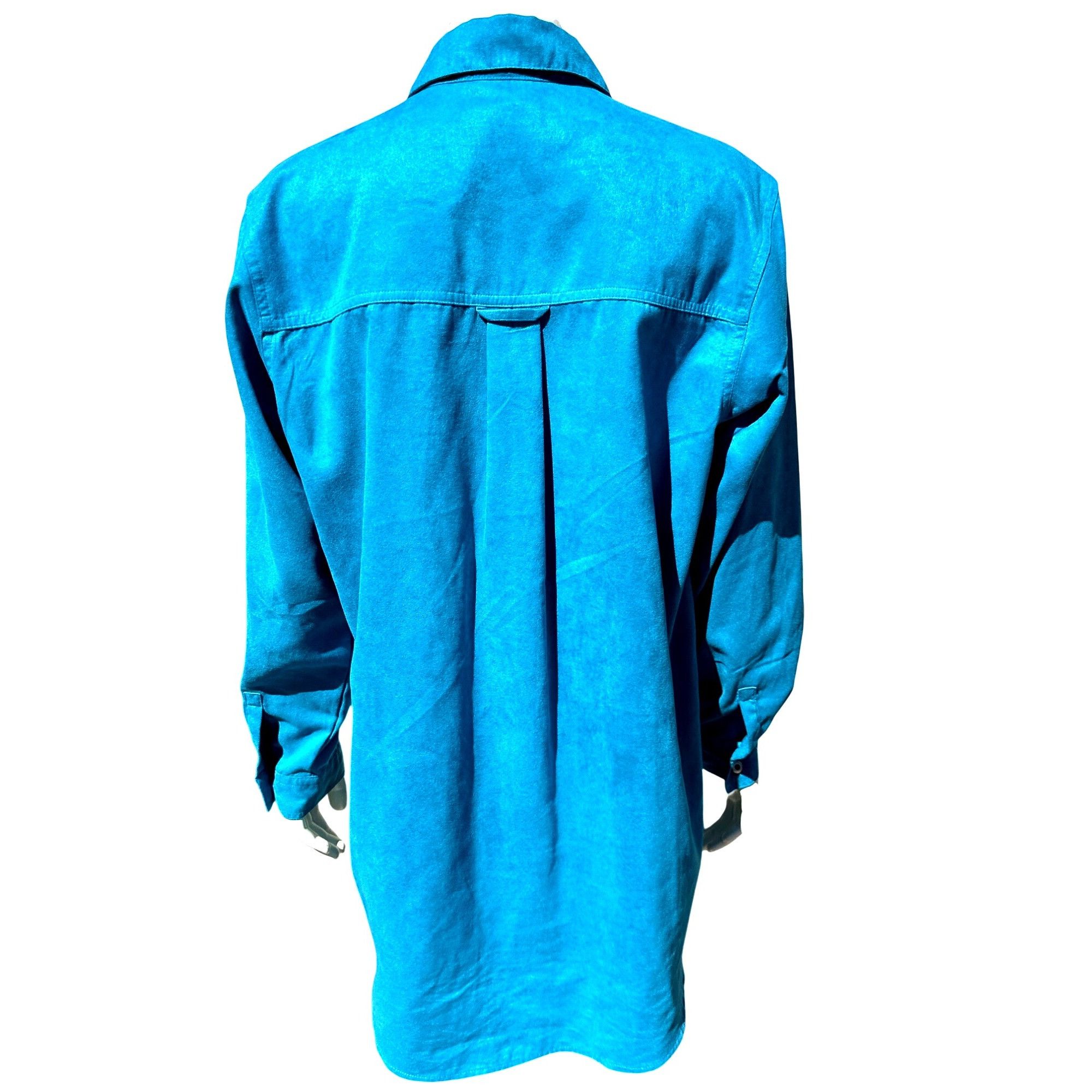 Chicos Chicos Design Vintage Turquoise Blue Button Up Tunic Shirt L Size M / US 6-8 / IT 42-44 - 3 Thumbnail