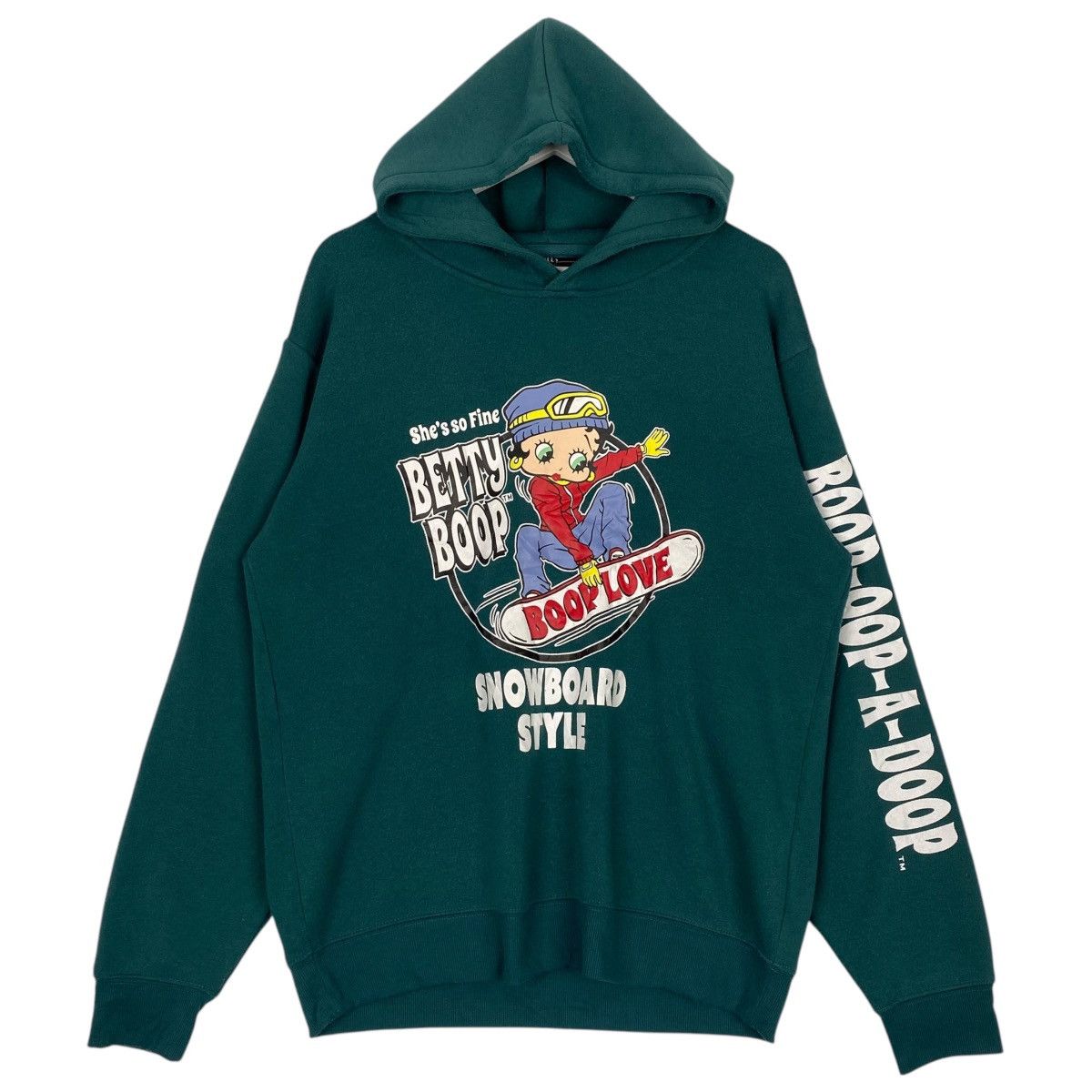 Designer × Vintage Vintage Betty Boop Printed Hoodie Sweater Green Size L / US 10 / IT 46 - 1 Thumbnail