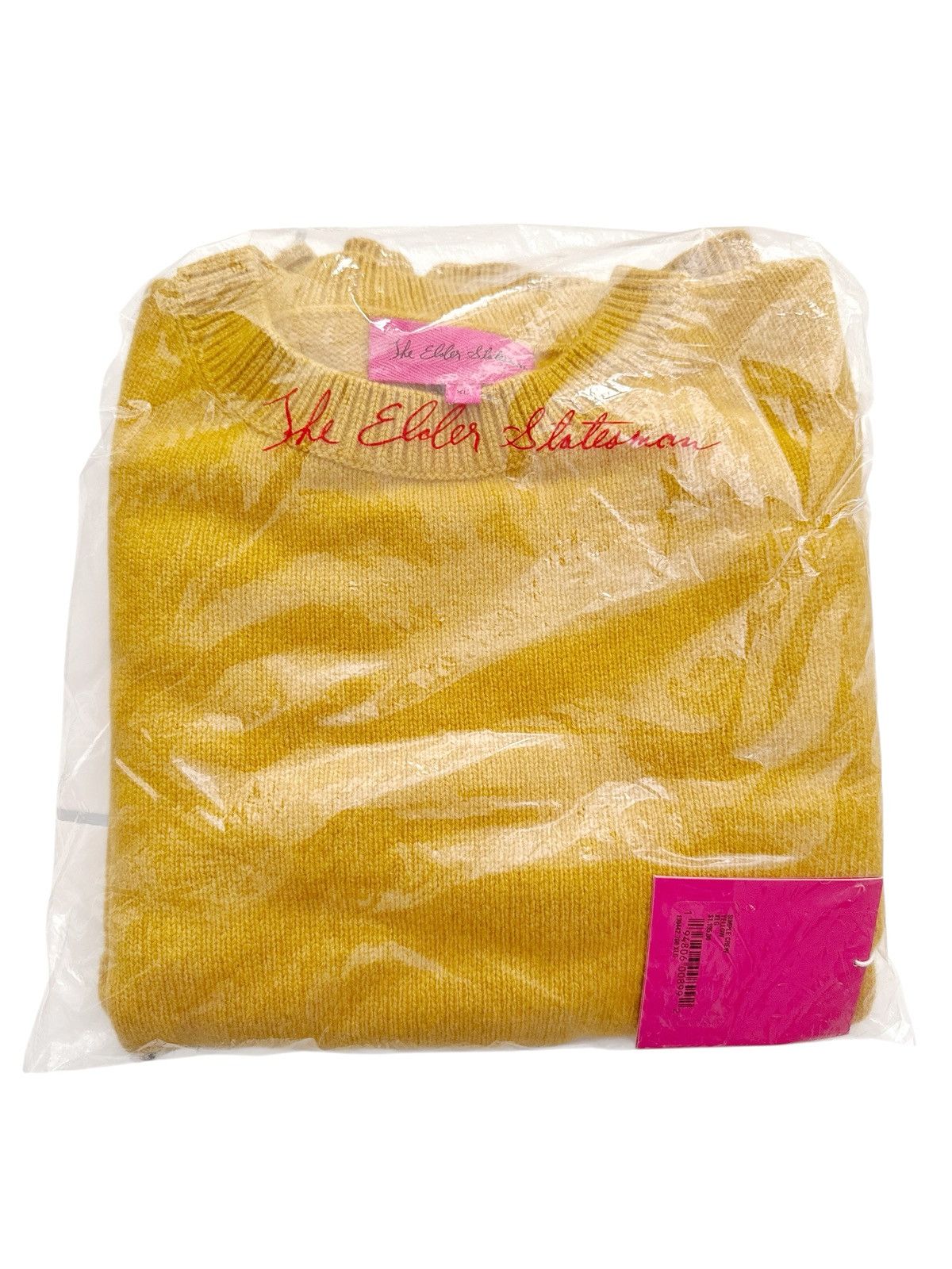 The Elder Statesman $1,195 Mustard Yellow Cashmere Simple Crew Sweater Size US XL / EU 56 / 4 - 3 Thumbnail