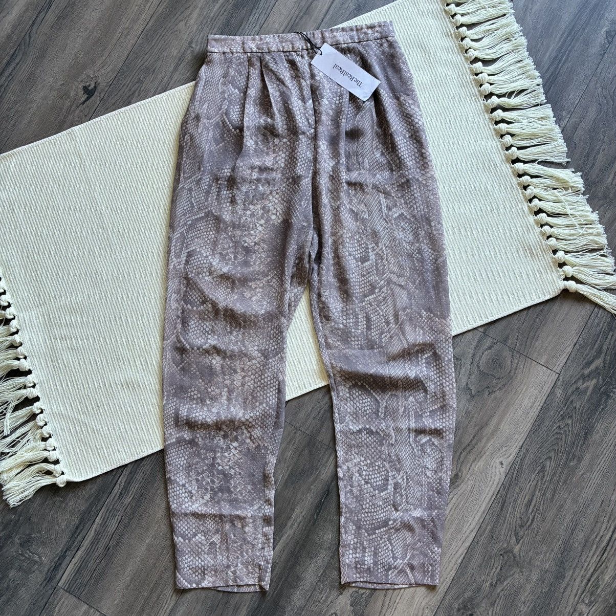 Acne Studios Acne Snake Chiffon Beige Python Print Pants Size 27" / US 4 / IT 40 - 2 Thumbnail