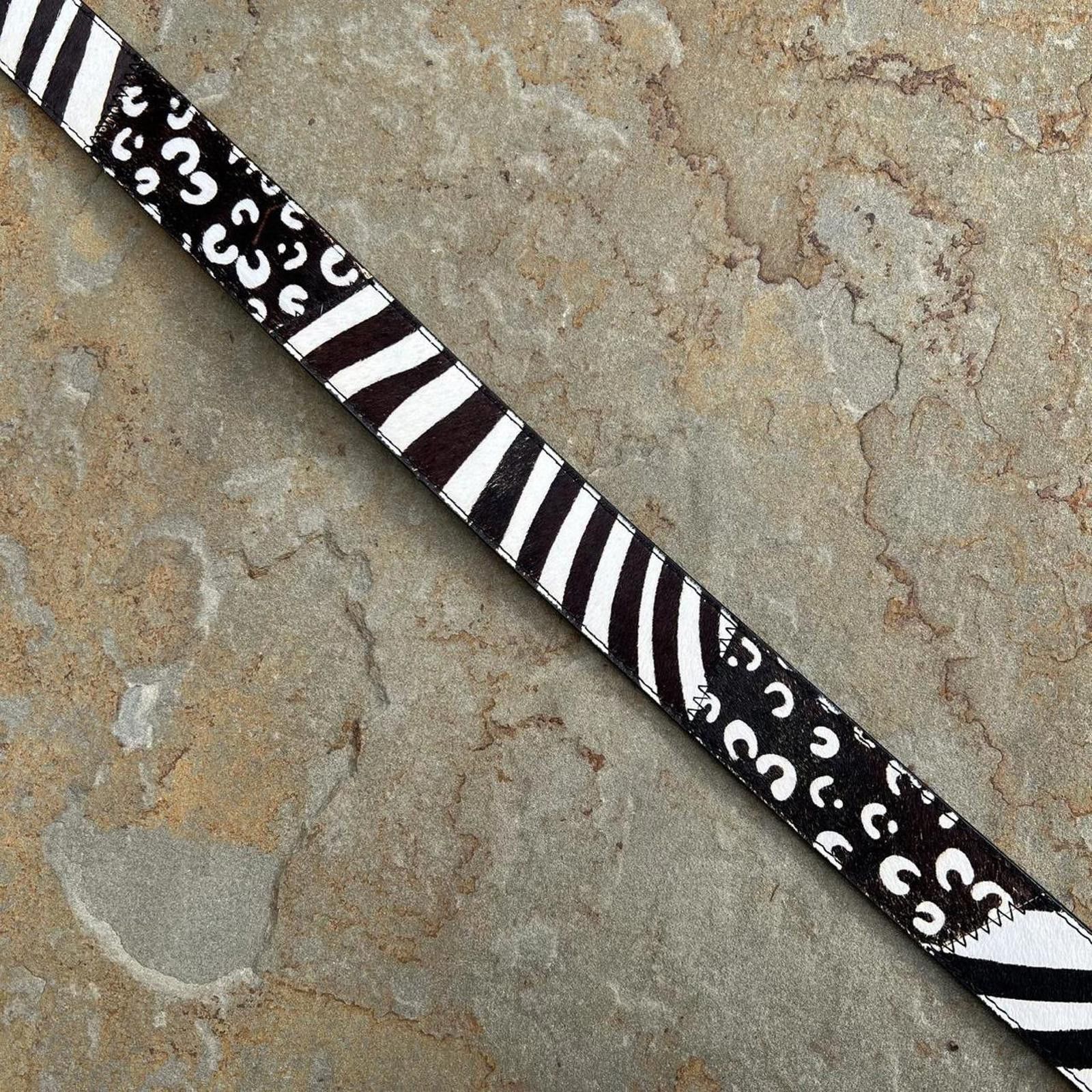 Other Hair-On Leather Cut + Sew Pattern Design Belt Size ONE SIZE - 3 Thumbnail
