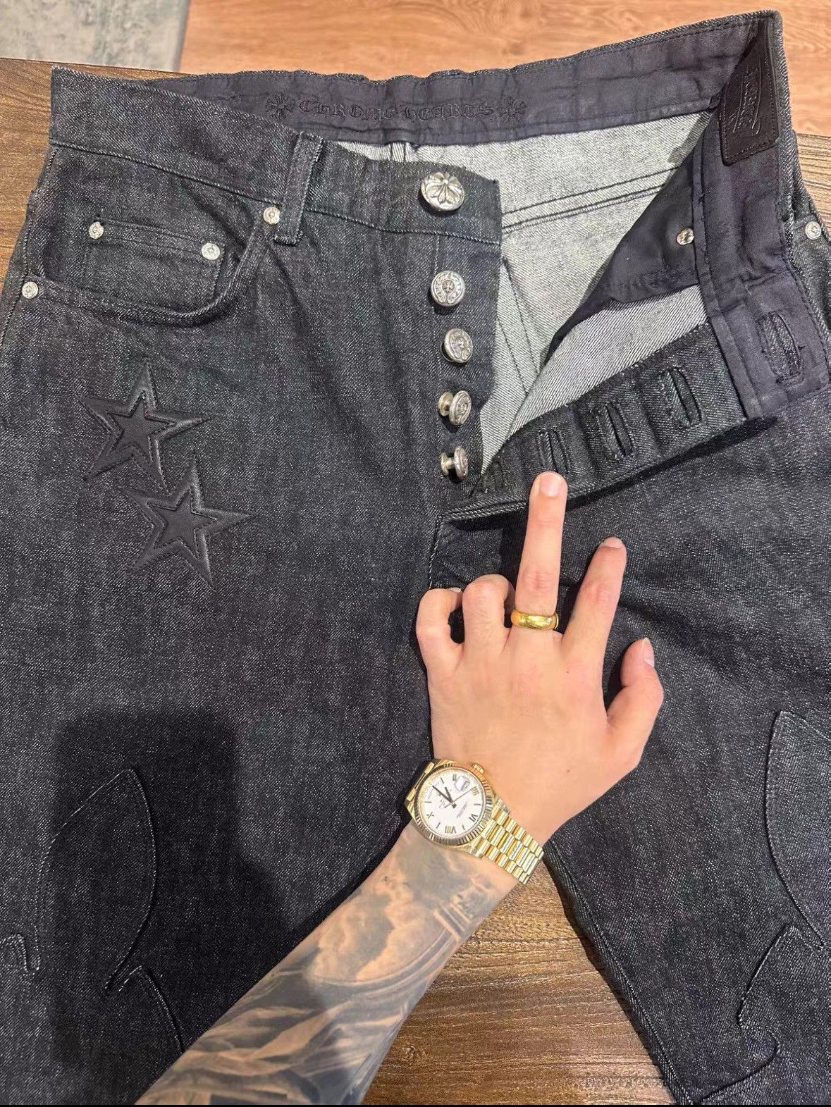 Chrome Hearts Chrome Hearts Star Leather Patch Jeans Size US 32 / EU 48 - 12 Thumbnail
