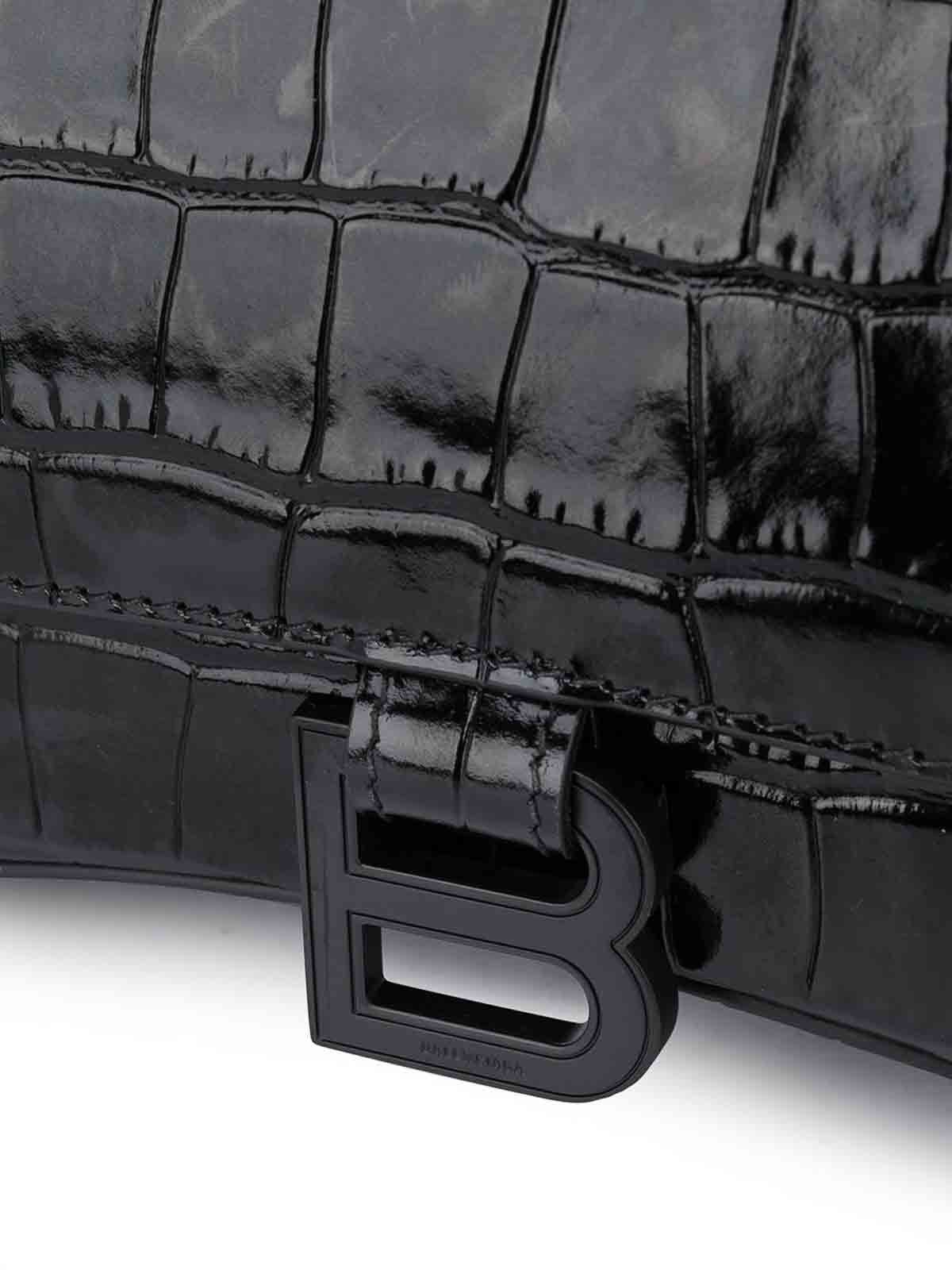 Balenciaga o1bcso1str0126 Size: OS / Hourglass Small Handbag in Black Size ONE SIZE - 3 Thumbnail