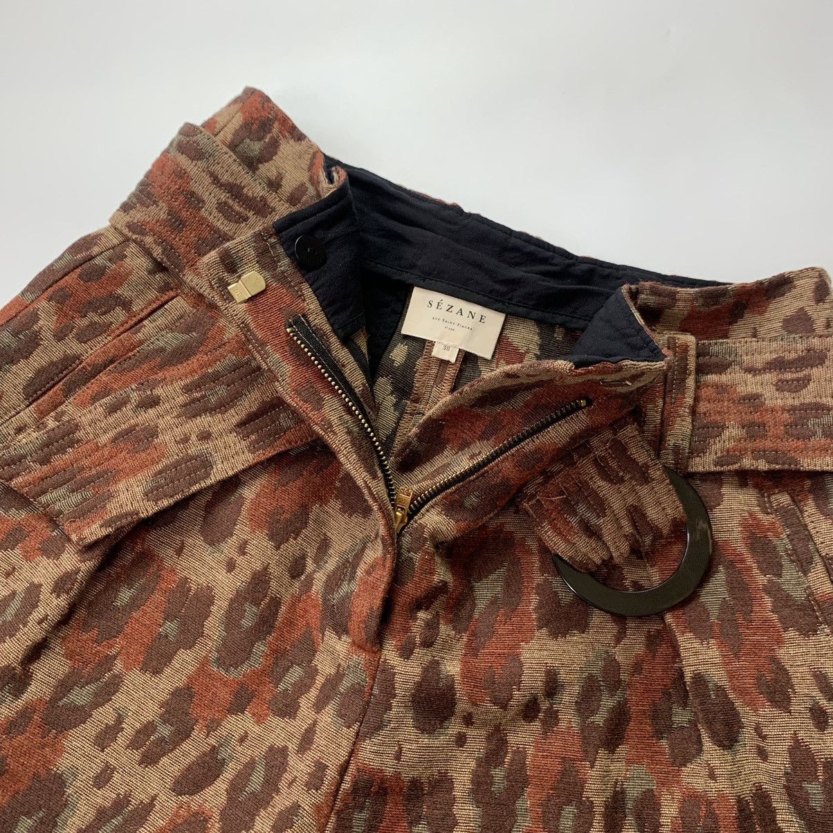 Sezane Sezane Jacquard Leopard High Rise Shorts Size 34" / US 12 / IT 48 - 7 Thumbnail
