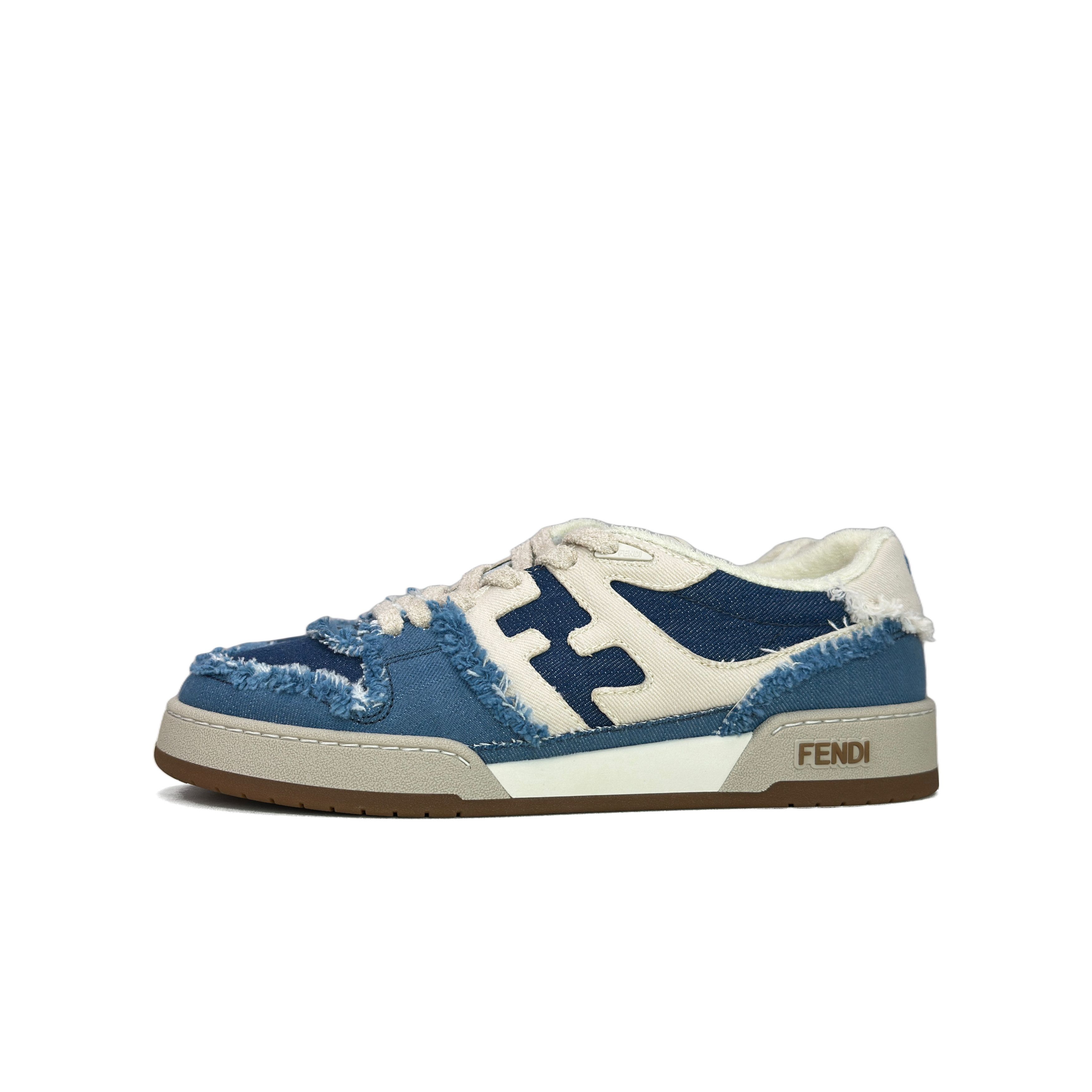 Fendi Fendi Match Frayed Denim Low-Top Sneakers Size 7 Size US 7 / EU 40 - 1 Thumbnail
