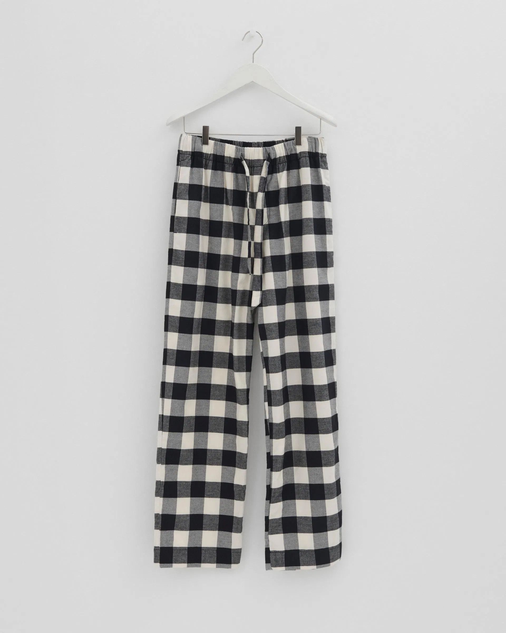 Tekla o1mle0525 Unisex Flannel Pyjamas Pants in Black Gingham Size 26" / US 2 / IT 38 - 1 Thumbnail
