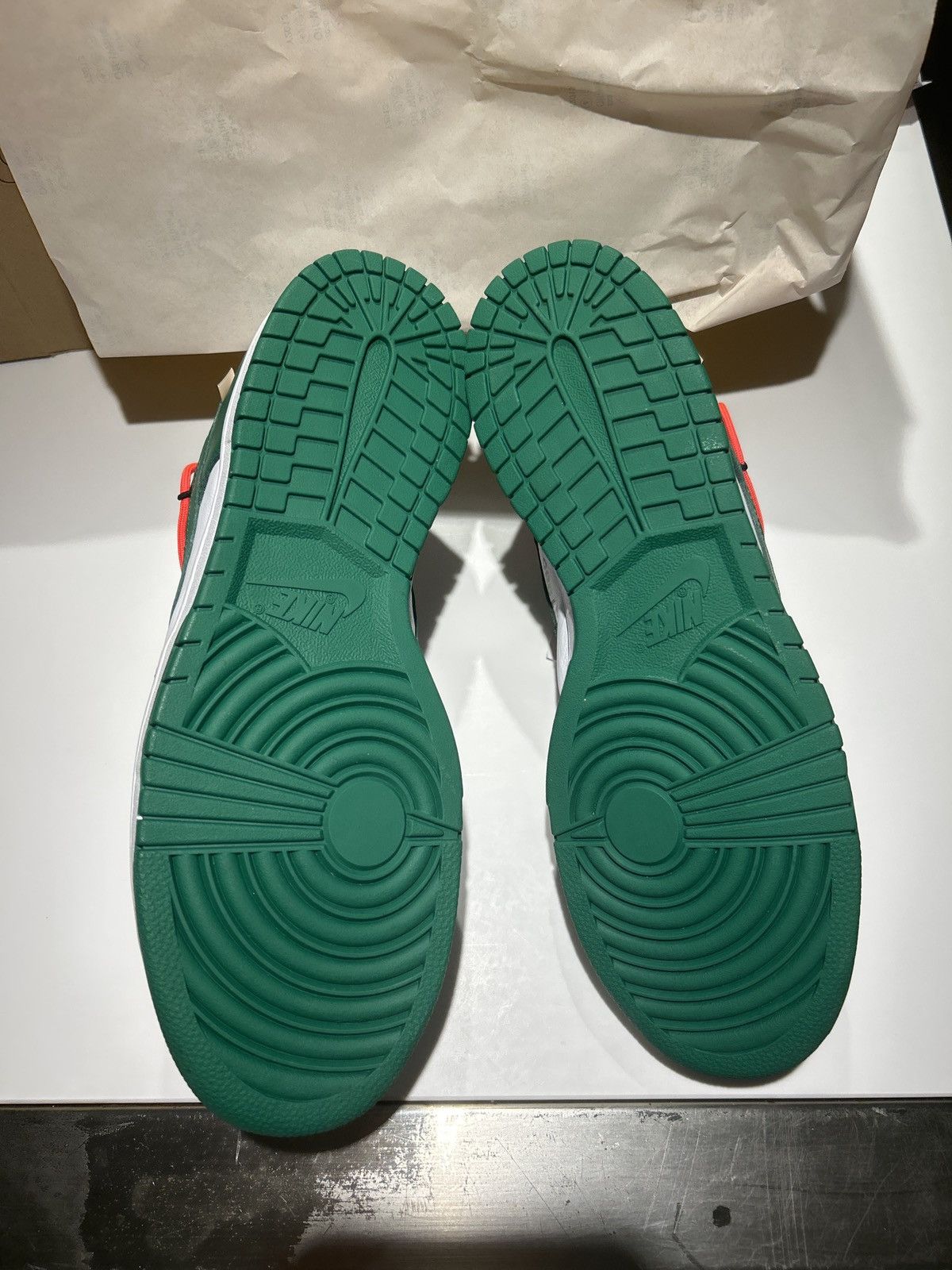 Nike × Off-White × Virgil Abloh Nike dunk low Off-White white/pine green Size US 11.5 / EU 44-45 - 5 Thumbnail