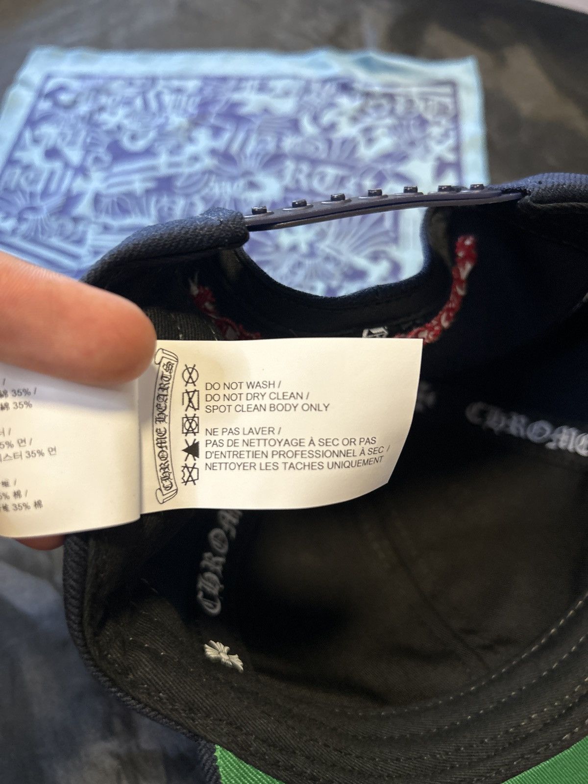 Chrome Hearts Chrome Hearts 6 Panel BaseBall Hat Navy/Red RARE. Size ONE SIZE - 5 Thumbnail