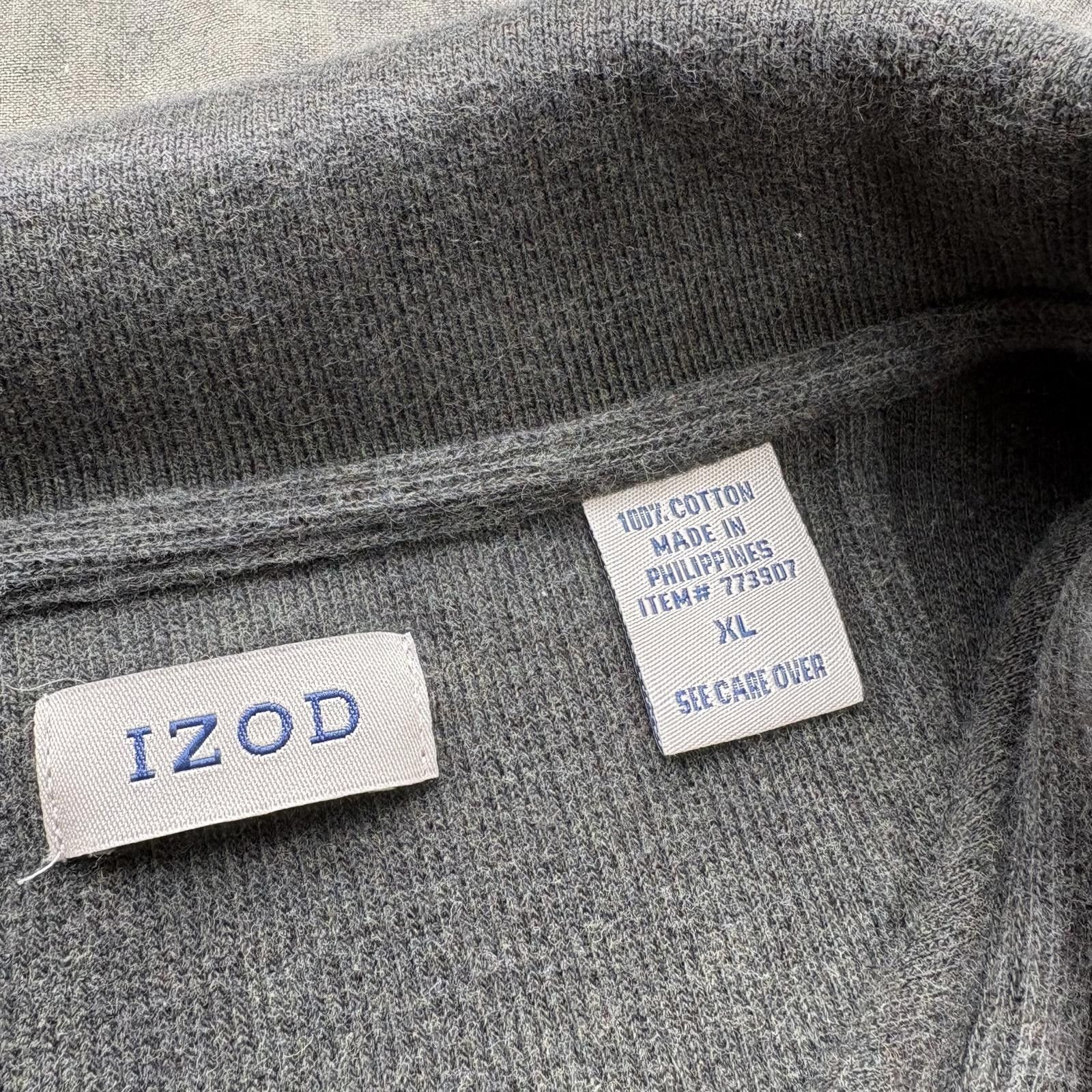 Izod Vintage Y2K Izod Moss Green Ribbed Grunge Rugby Polo Shirt Size US XL / EU 56 / 4 - 3 Thumbnail