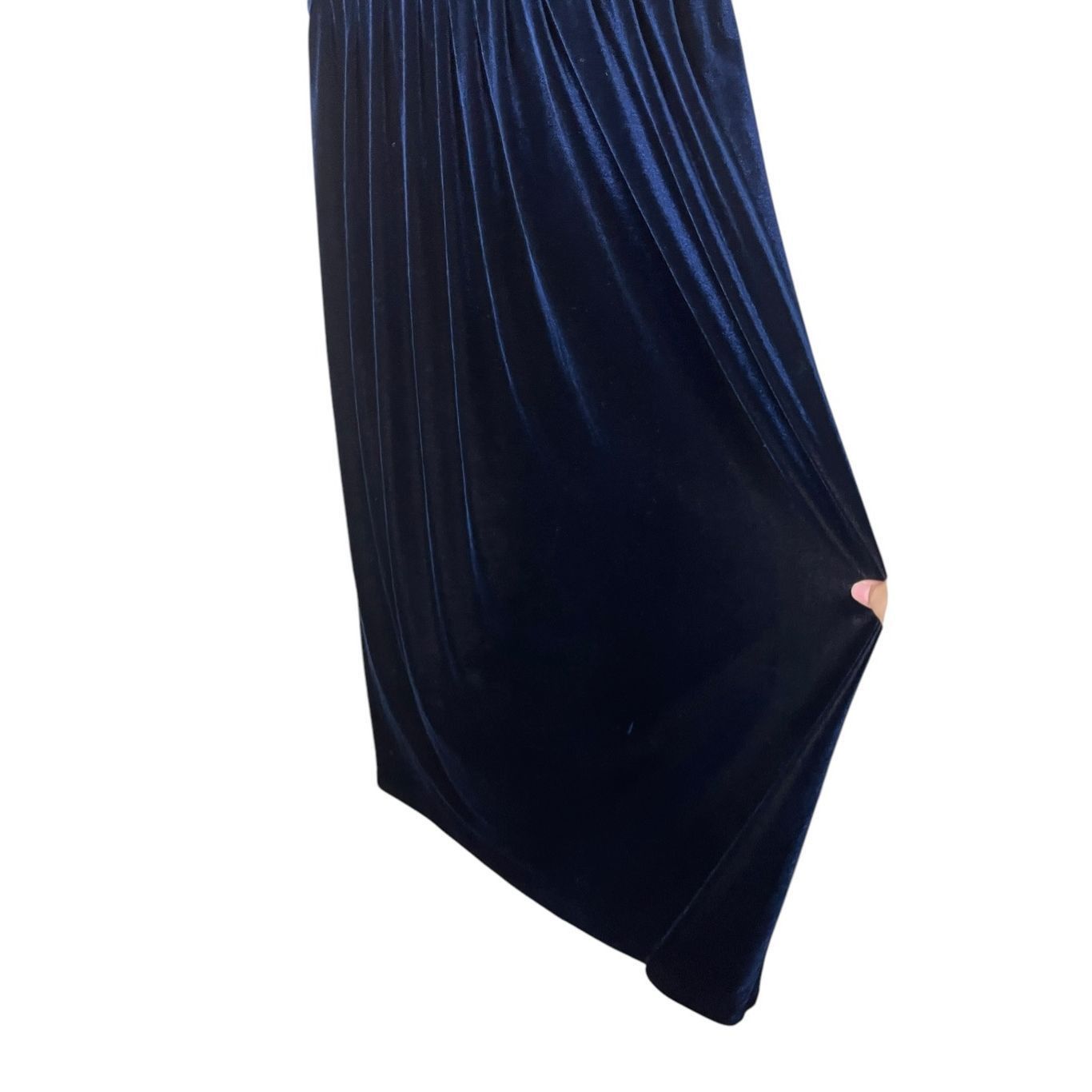 Other Vintage Another Thyme Blue Velvet Maxi Dress Embroidered Flo Size L / US 10 / IT 46 - 6 Thumbnail