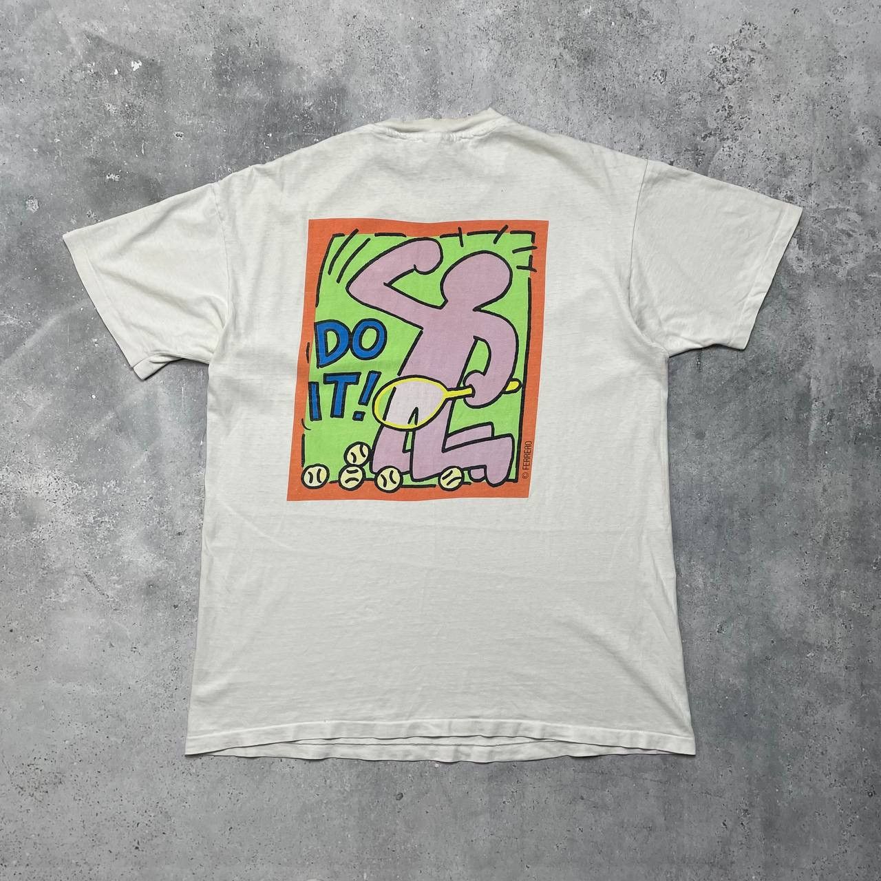 Vintage Vintage 90s Kinder Chocolate Collection Thrashed T Shirt Size US XL / EU 56 / 4 - 1 Thumbnail