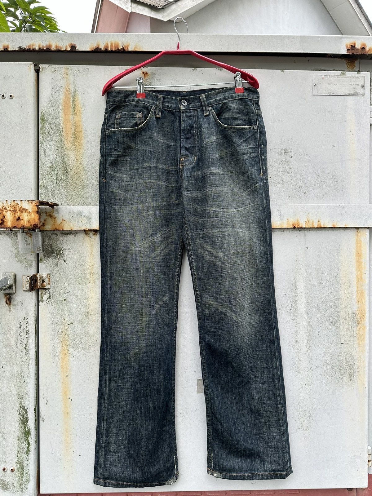 Salvage 👹Vintage Selvedge Bootcut Jeans Made In USA Size US 30 / EU 46 - 4 Thumbnail