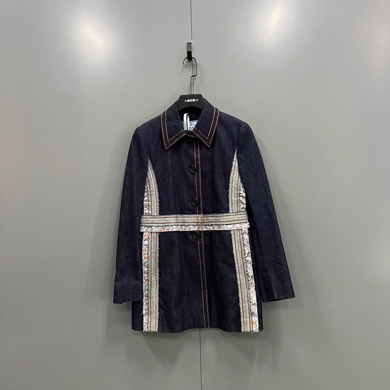 Prada PRADA lace trim denim jacket 40 with tags Size S / US 4 / IT 40 - 1 Thumbnail