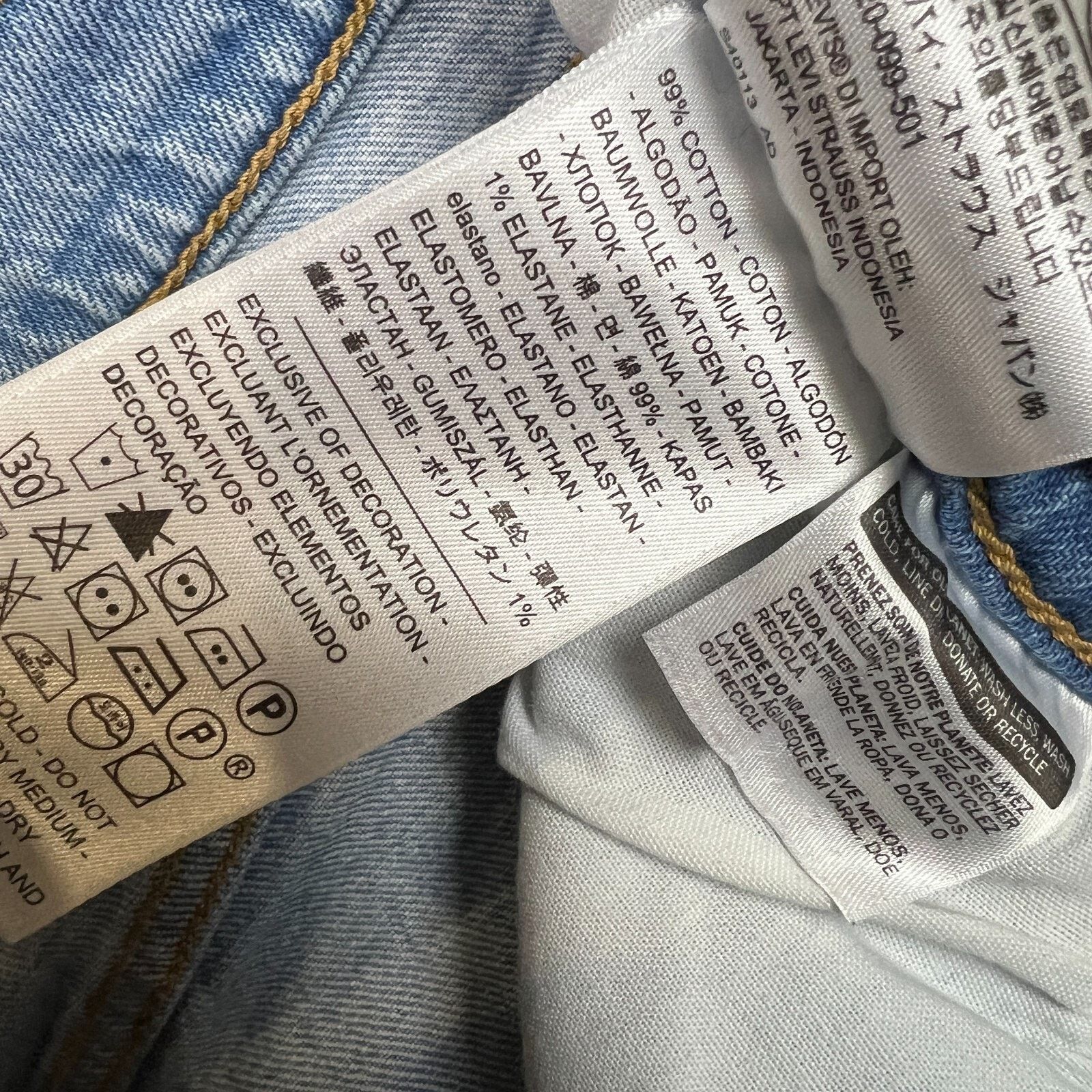 Levi's × Vintage Levi's Ribcage Straight Jeans High Rise Distressed Denim Size 31" - 13 Thumbnail