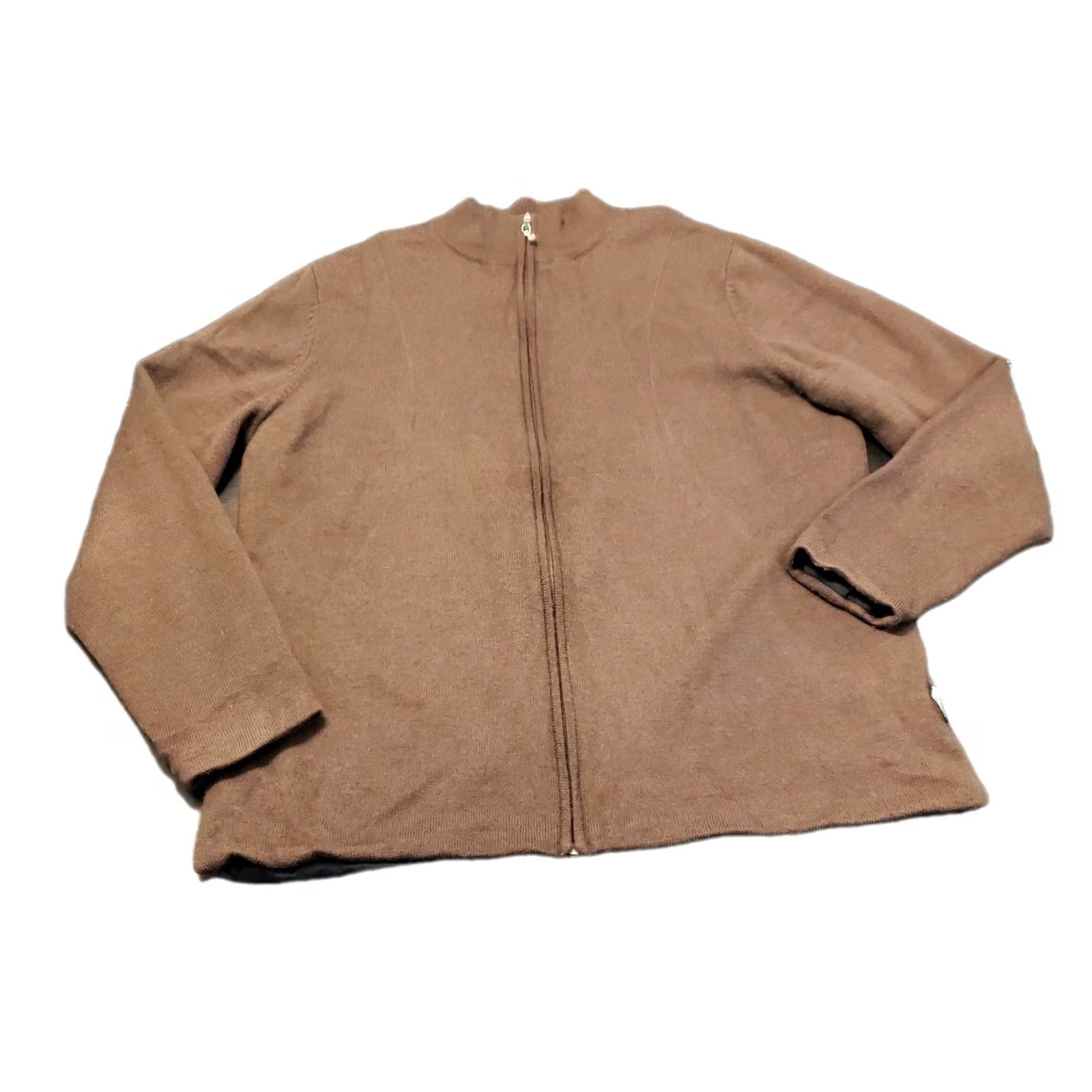 Vintage Sunice Jacket Mens XXL Brown Wool Full Zip Lined Golf Outdoor Preppy Classic Size US XXL / EU 58 / 5 - 2 Thumbnail