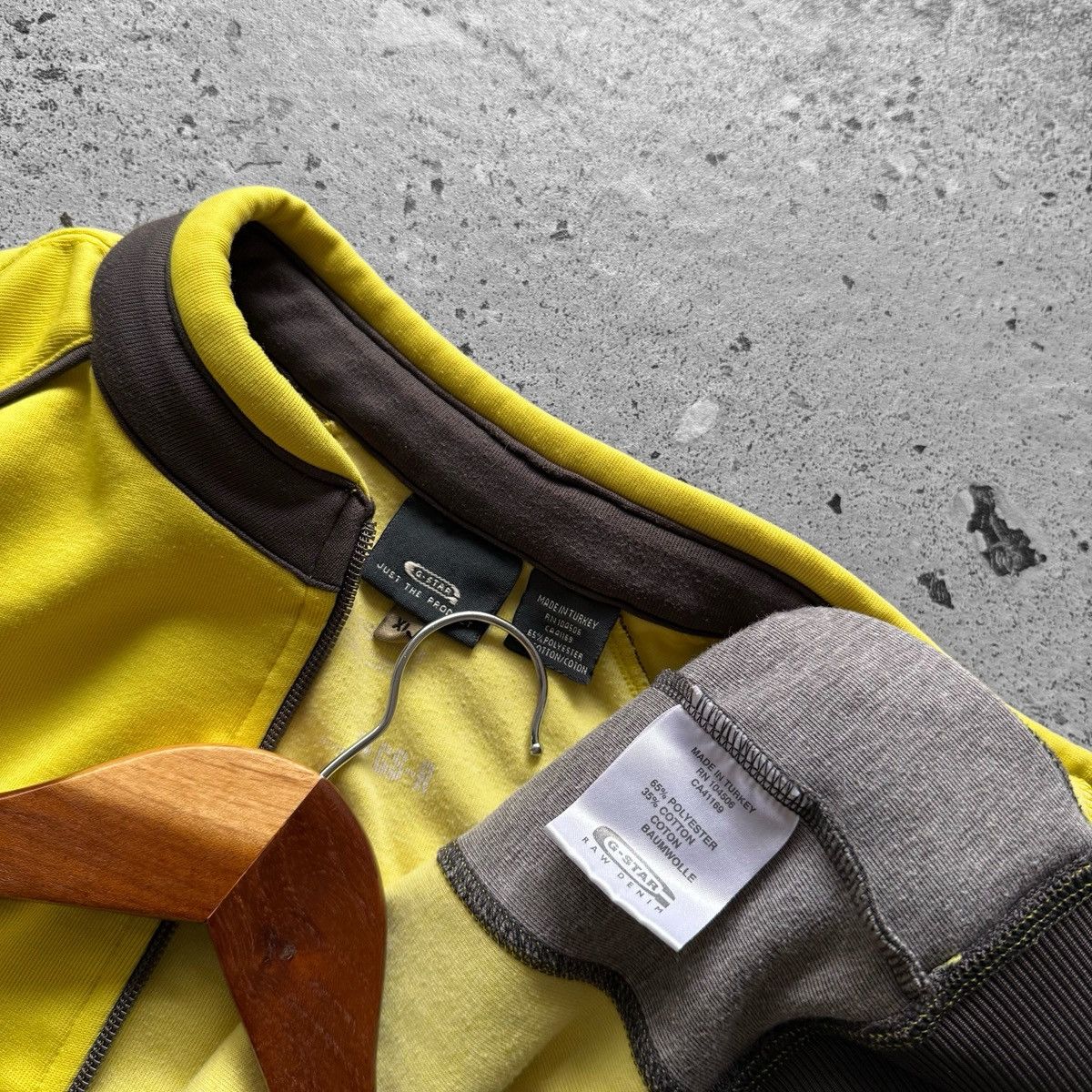 G-Star G-Star Raw Mens Full Zip Track Jacket Yellow Brown Logo Size US XL / EU 56 / 4 - 7 Thumbnail