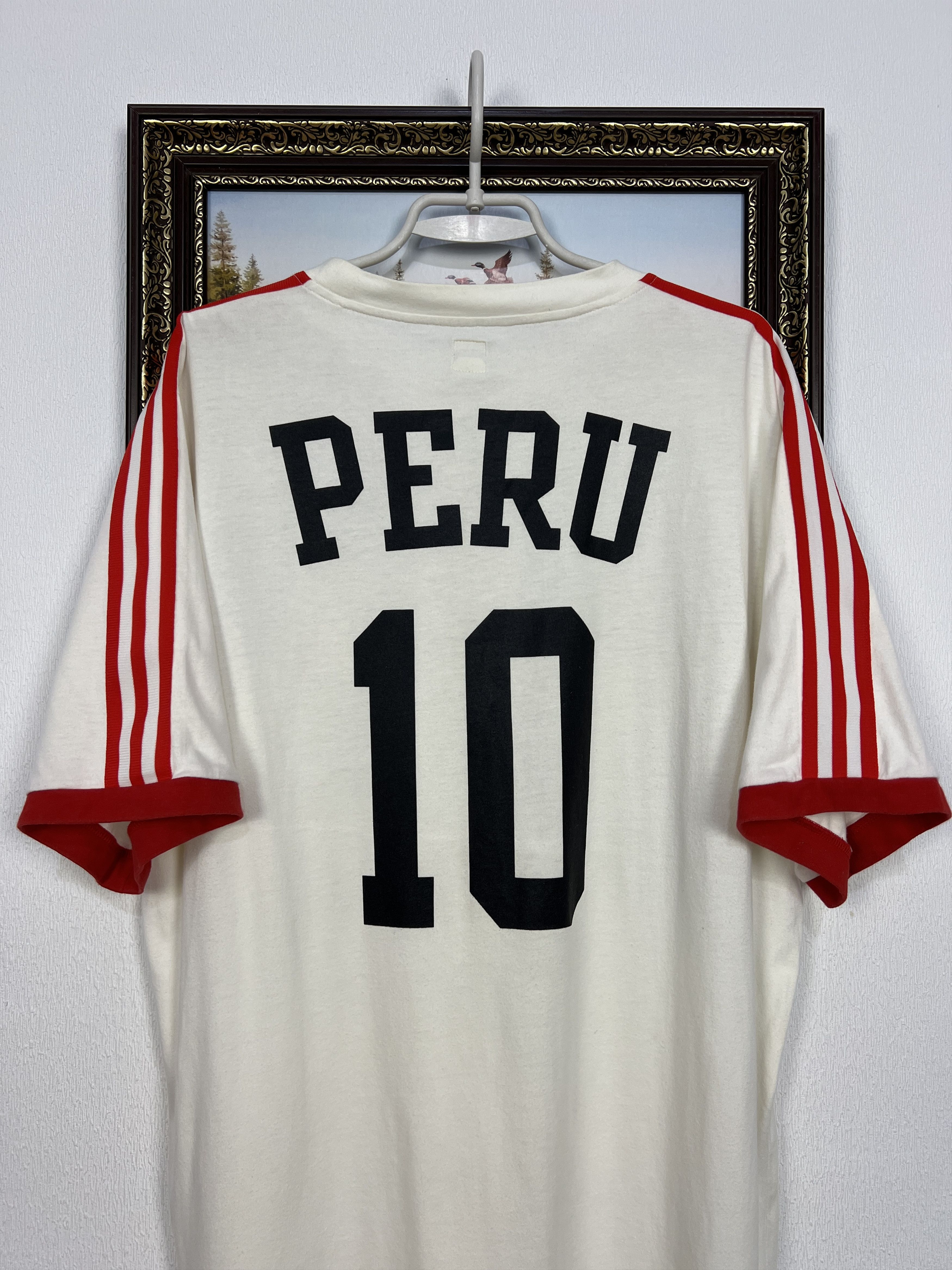 Adidas Vintage Adidas Originals Peru Football Shirt Soccer White Size US XL / EU 56 / 4 - 10 Thumbnail