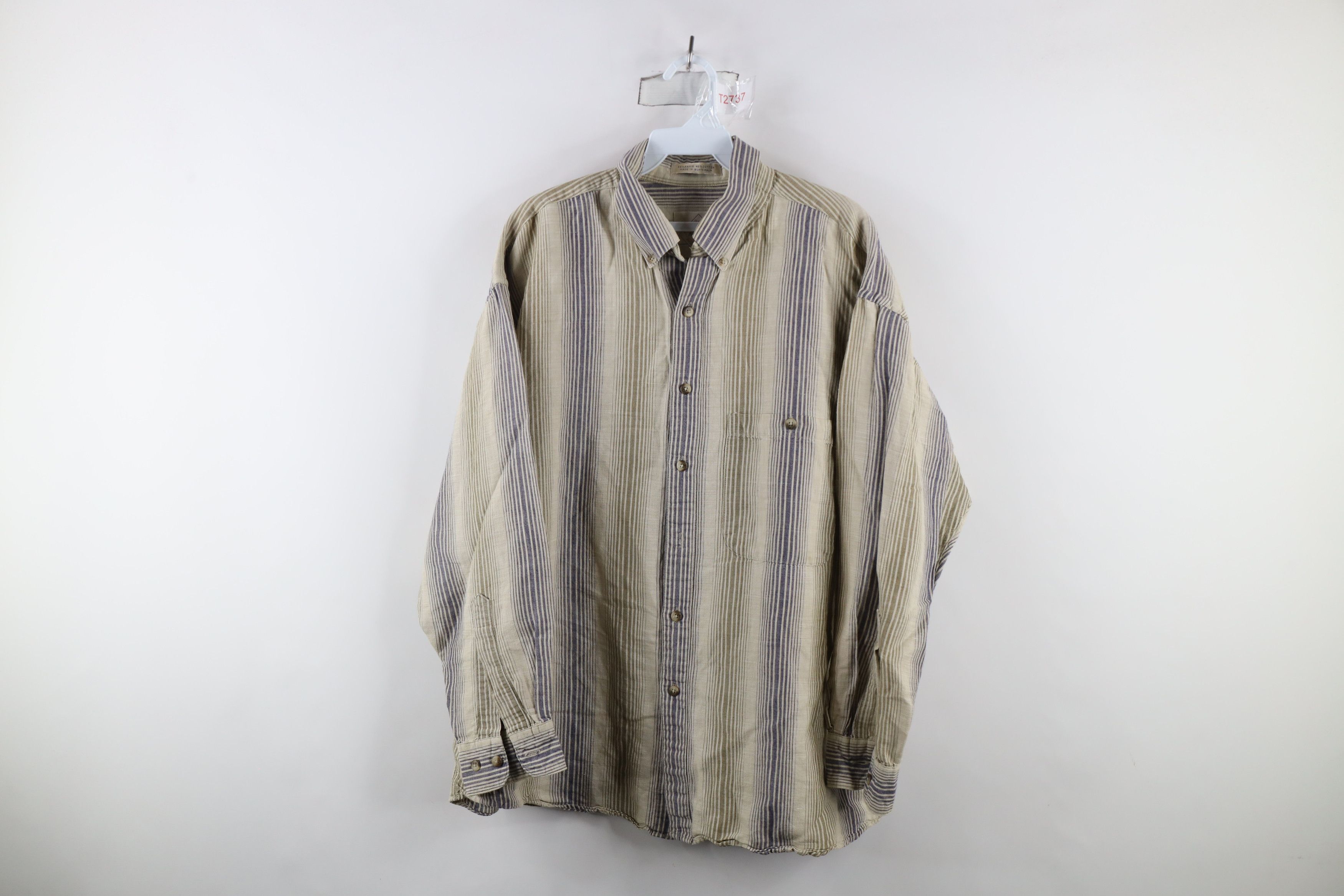 Vintage Vintage 90s Streetwear Baggy Fit Striped Button Down Shirt Size US M / EU 48-50 / 2 - 1 Thumbnail