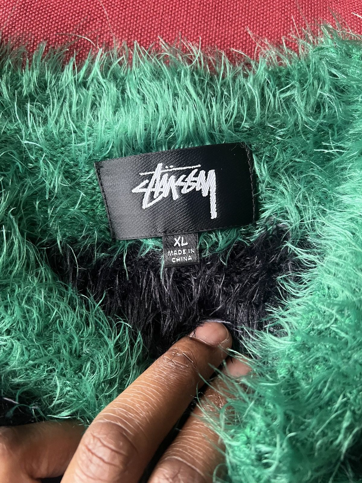Stussy Stussy Hairy Stripe Crew Sweater ‘Black/Green’ Size US XL / EU 56 / 4 - 3 Thumbnail