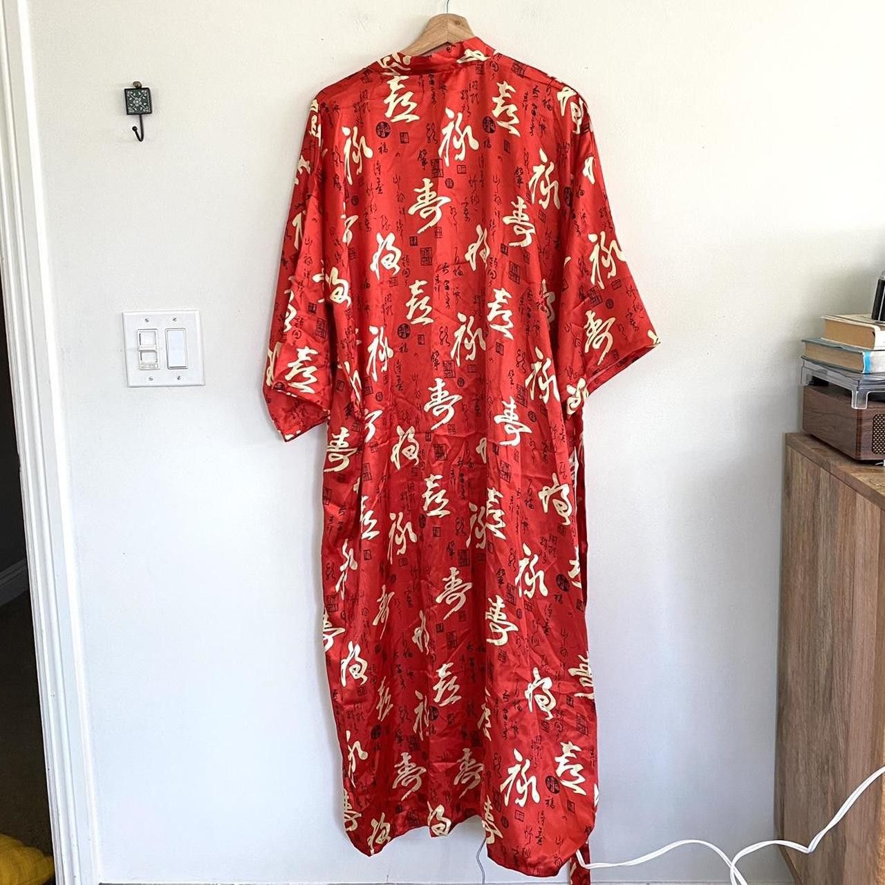 Vintage BAIFU RED ASAIN KIMONO ROBE SIZE XL SILKY Size ONE SIZE - 2 Thumbnail