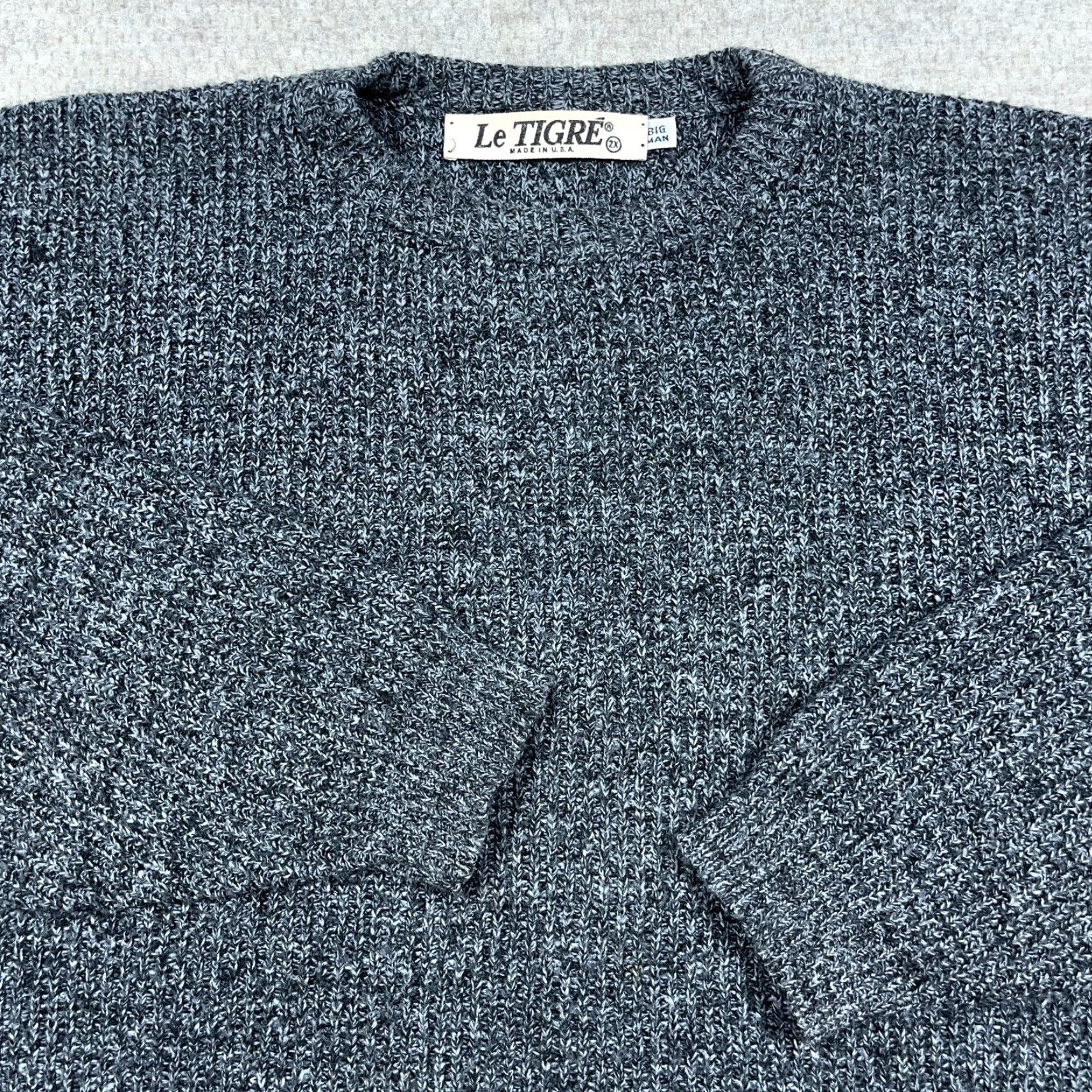 Vintage VINTAGE Grandpa Sweater Men 2XL Gray Heavyweight Knit Crewneck 90s Size US XXL / EU 58 / 5 - 2 Thumbnail