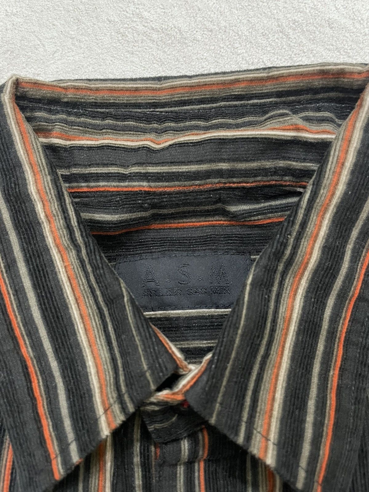 Le Grande Bleu (L.G.B.) 2000s Fuga Striped Button-Up Shirt Black Brown GOA ifsix Y2K Size US L / EU 52-54 / 3 - 4 Thumbnail