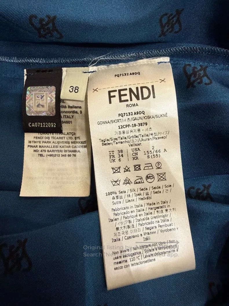 Fendi Fendi Blue Full Print Logo Skirt Size 25" / US 0 / IT 36 - 4 Thumbnail