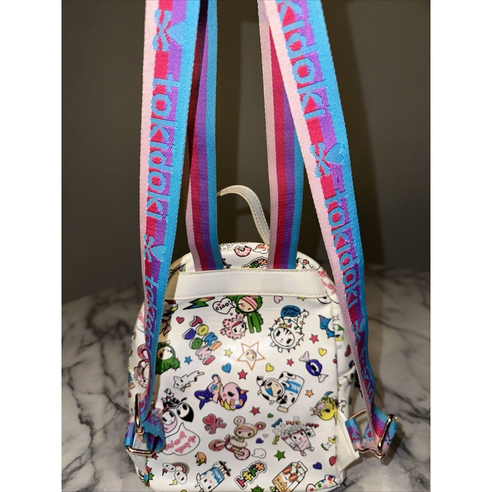 tokidoki 2018 RARE Tokidoki Denim Daze White Mini Backpack Vinyl Toy Size ONE SIZE - 10 Thumbnail