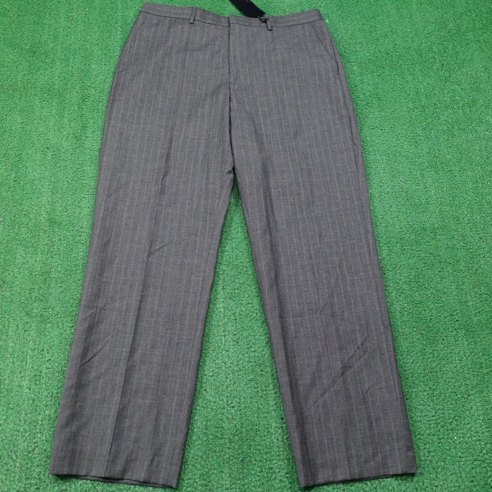 Express Express Director Pants Mens 36x32 Wool Pinstripe Dress Flat Front Waist 37 Size US 36 / EU 52 - 2 Thumbnail
