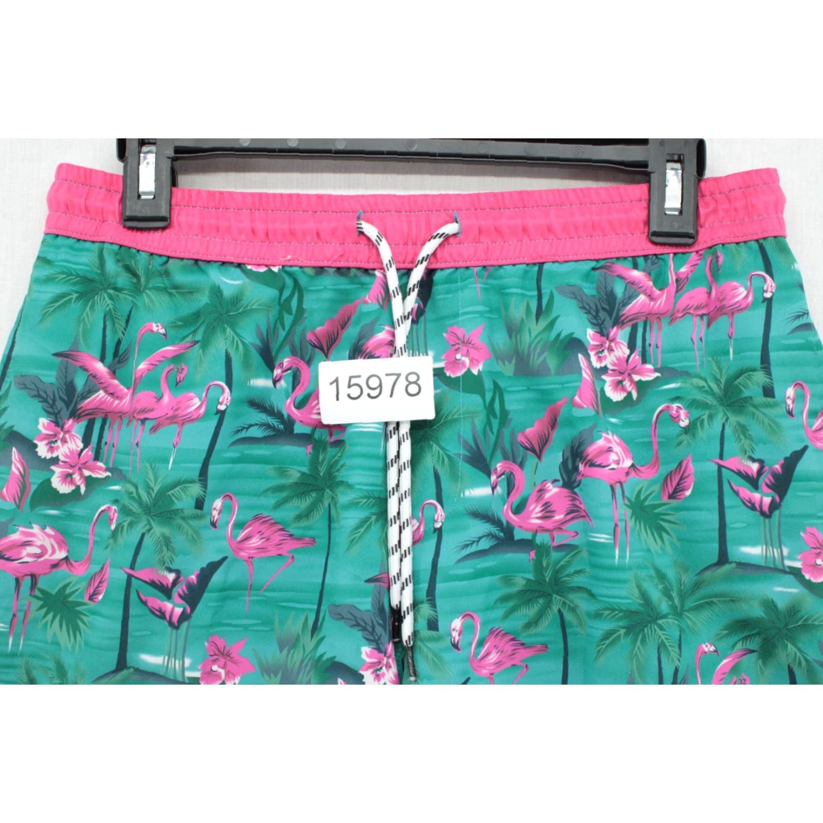 Vintage VINTAGE Public Record Swim Trunks Men's M Green Flamingos Surf Beach 5" Inseam Trunks Shorts Pockets Drawstring Elastic Quick Dry Green Mens Size US 31 - 6 Thumbnail