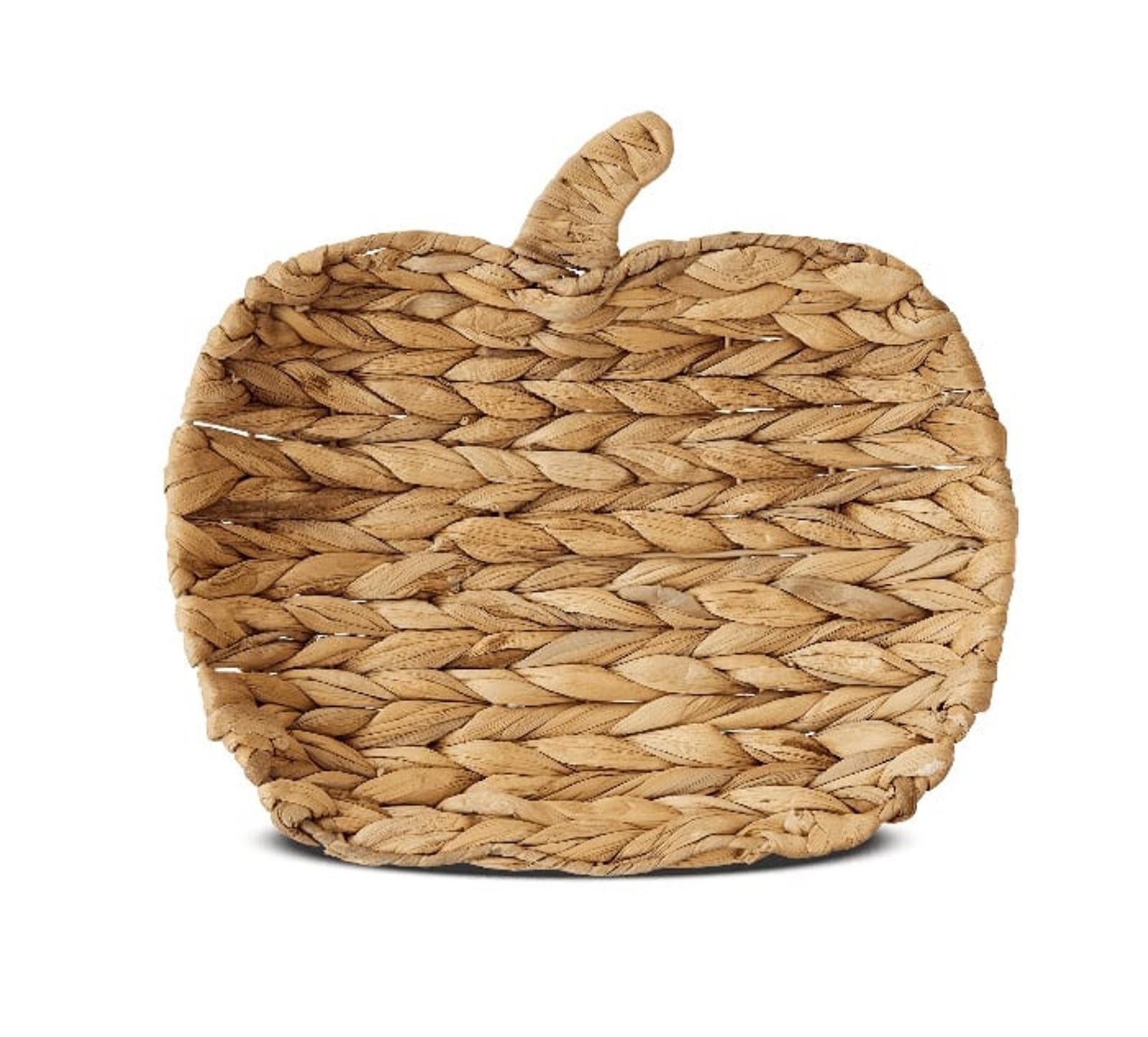 Designer Wicker Rattan Woven Pumpkin Tray by Way To Celebrate Size ONE SIZE - 1 Thumbnail