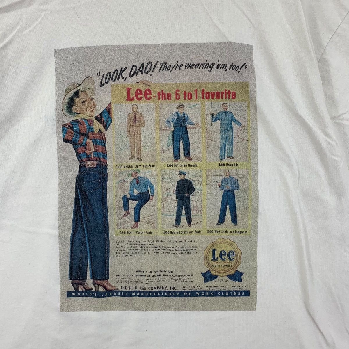 Lee LEE USA AMERICANA OG Poster Back Hit Baggy Tee Shirt Top Size L / US 10 / IT 46 - 6 Thumbnail